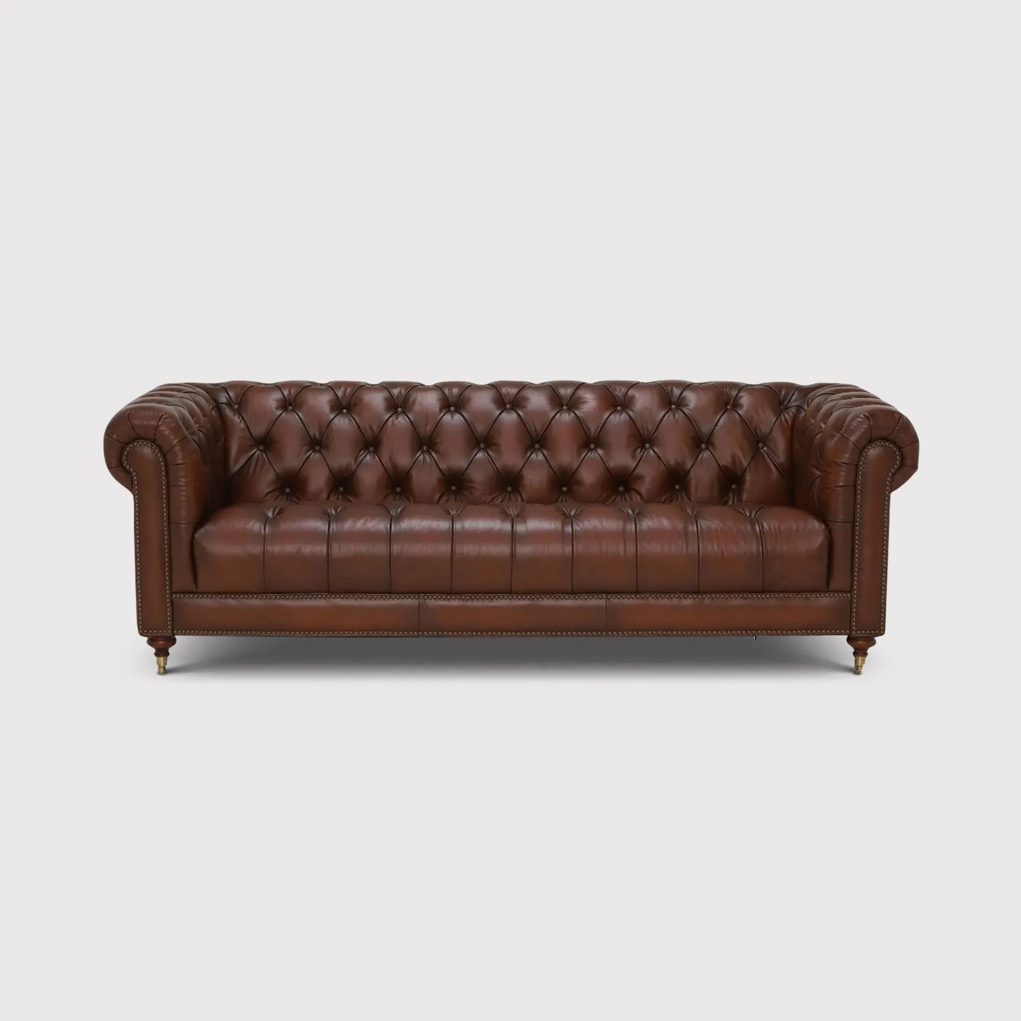 Ullswater 4-Seater Chesterfield Sofa - Brown, Leather