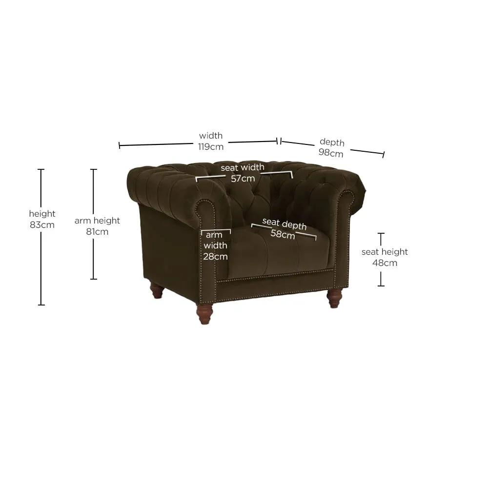 Ullswater Club Armchair - Green, Velvet