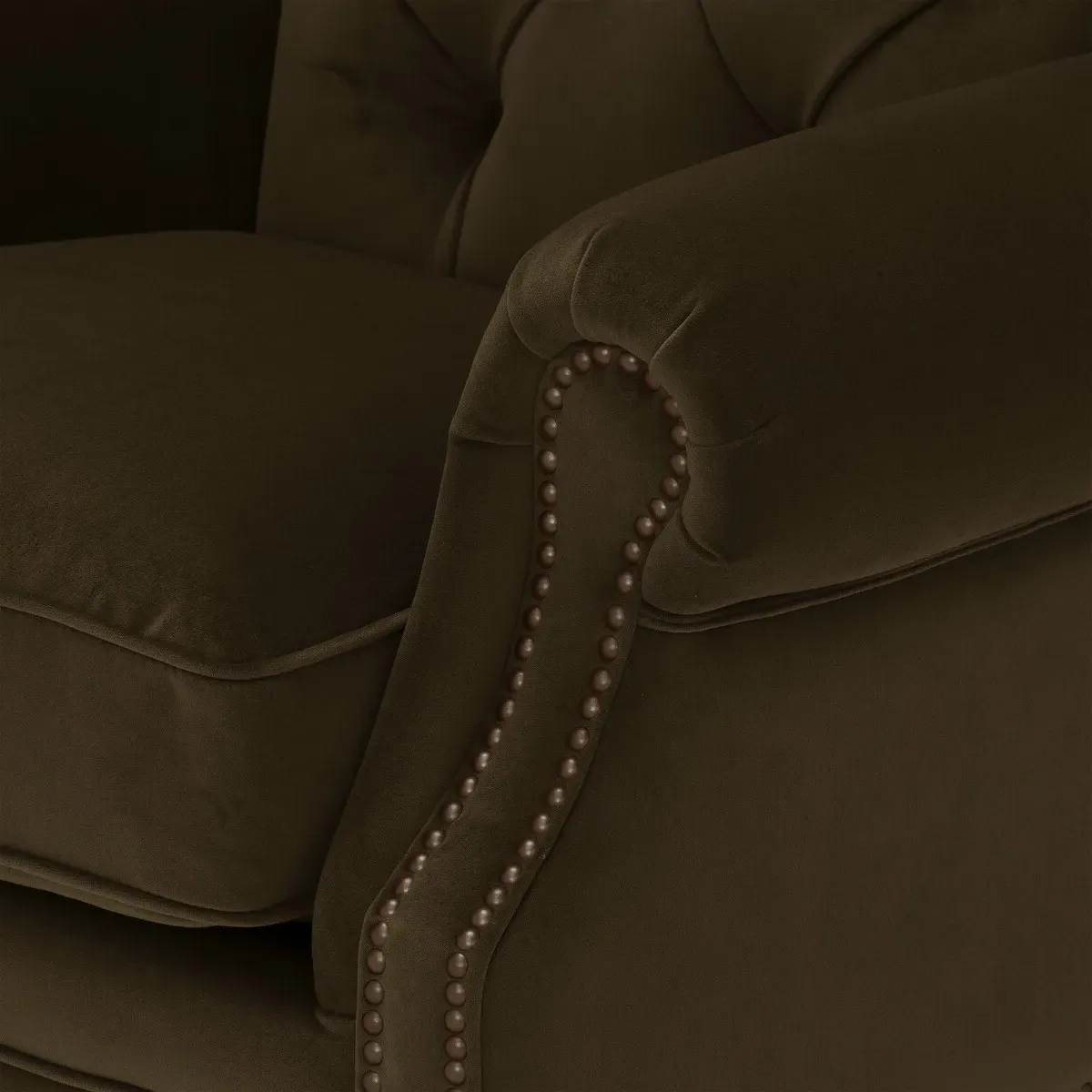 Ullswater Wing Chair - Green, Velvet