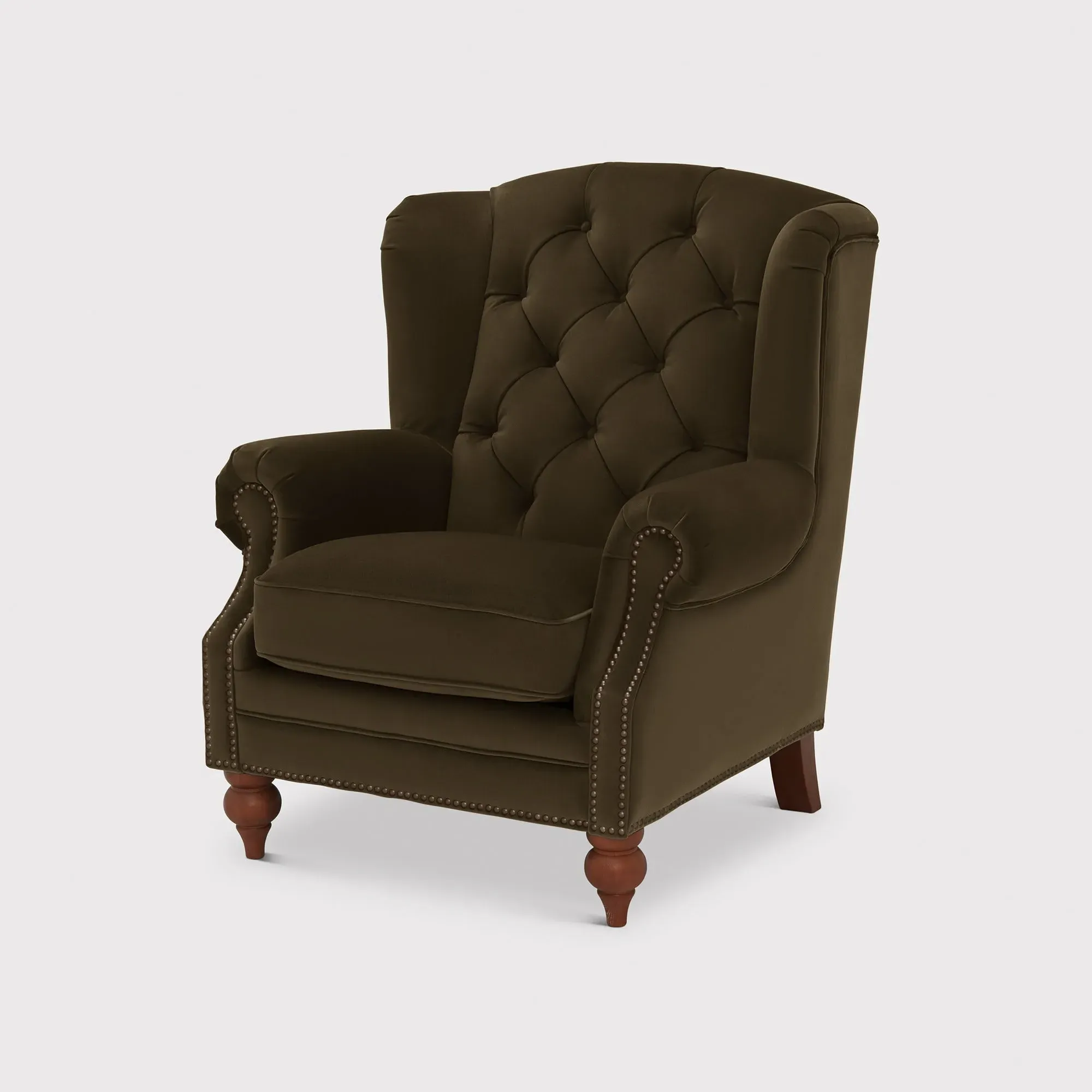 Ullswater Wing Chair - Green, Velvet image