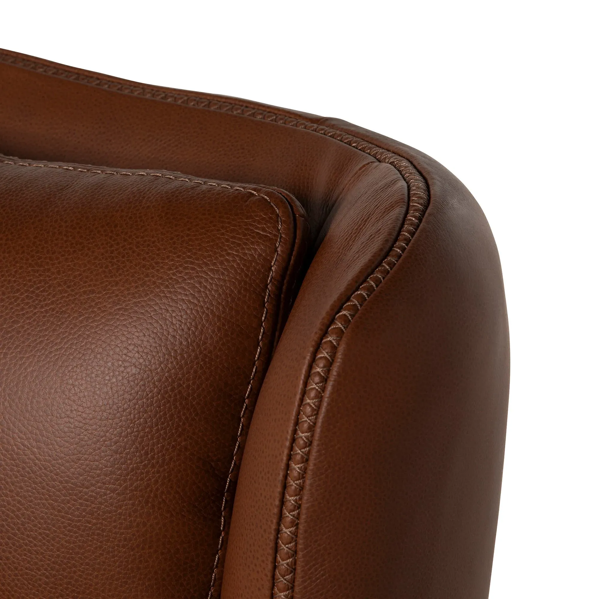 Uma Swivel Armchair - Brown, Leather