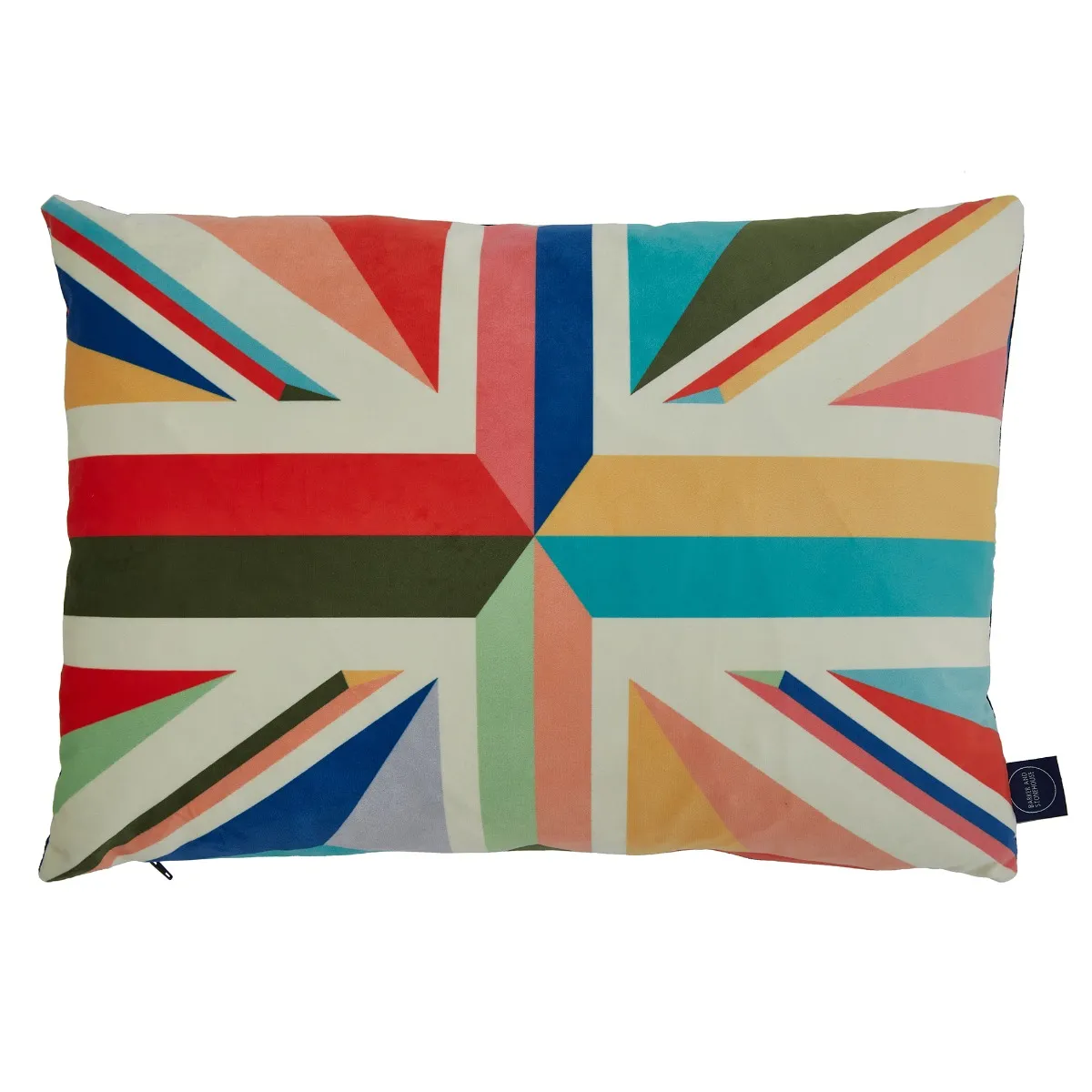 Union Jack Square Cushion - Blue, Fabric