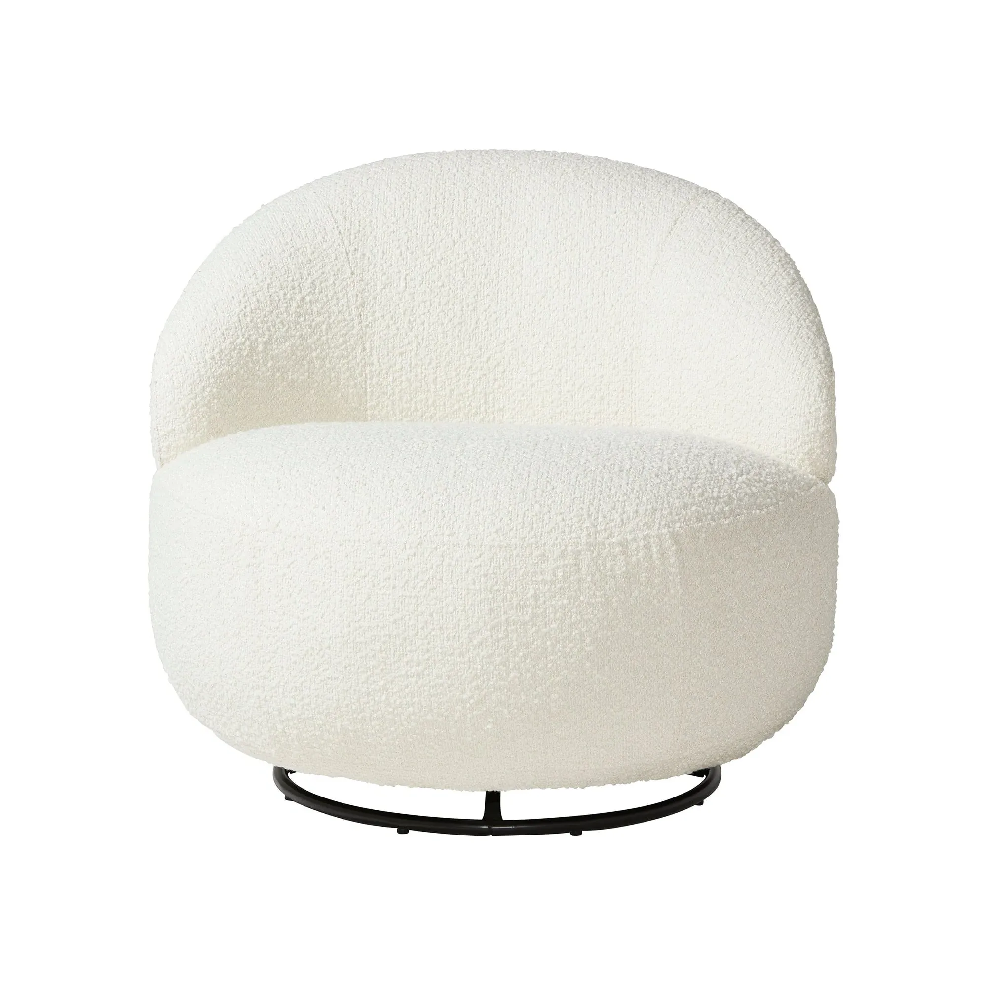Ursa Swivel Armchair - White Fabric