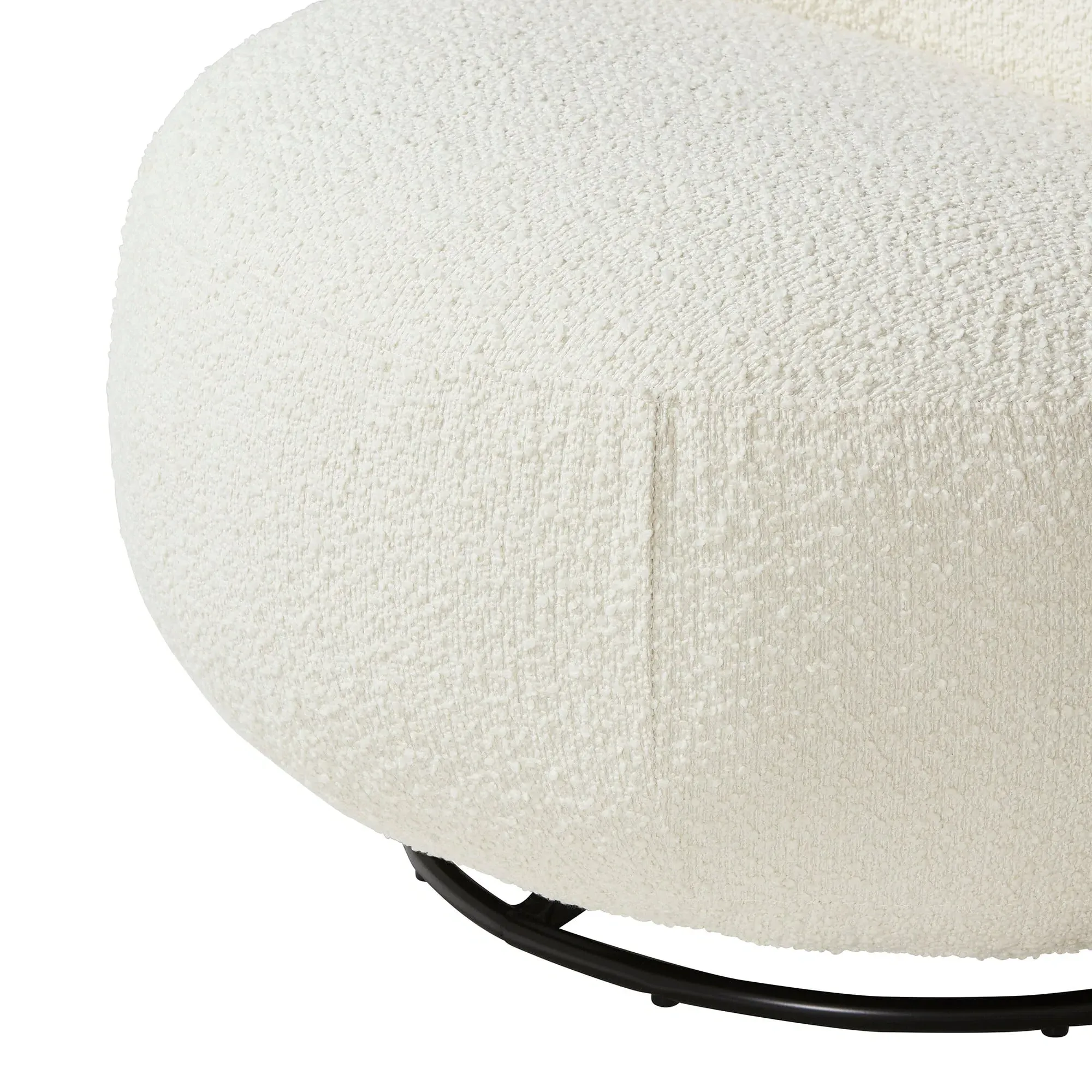 Ursa Swivel Armchair - White Fabric