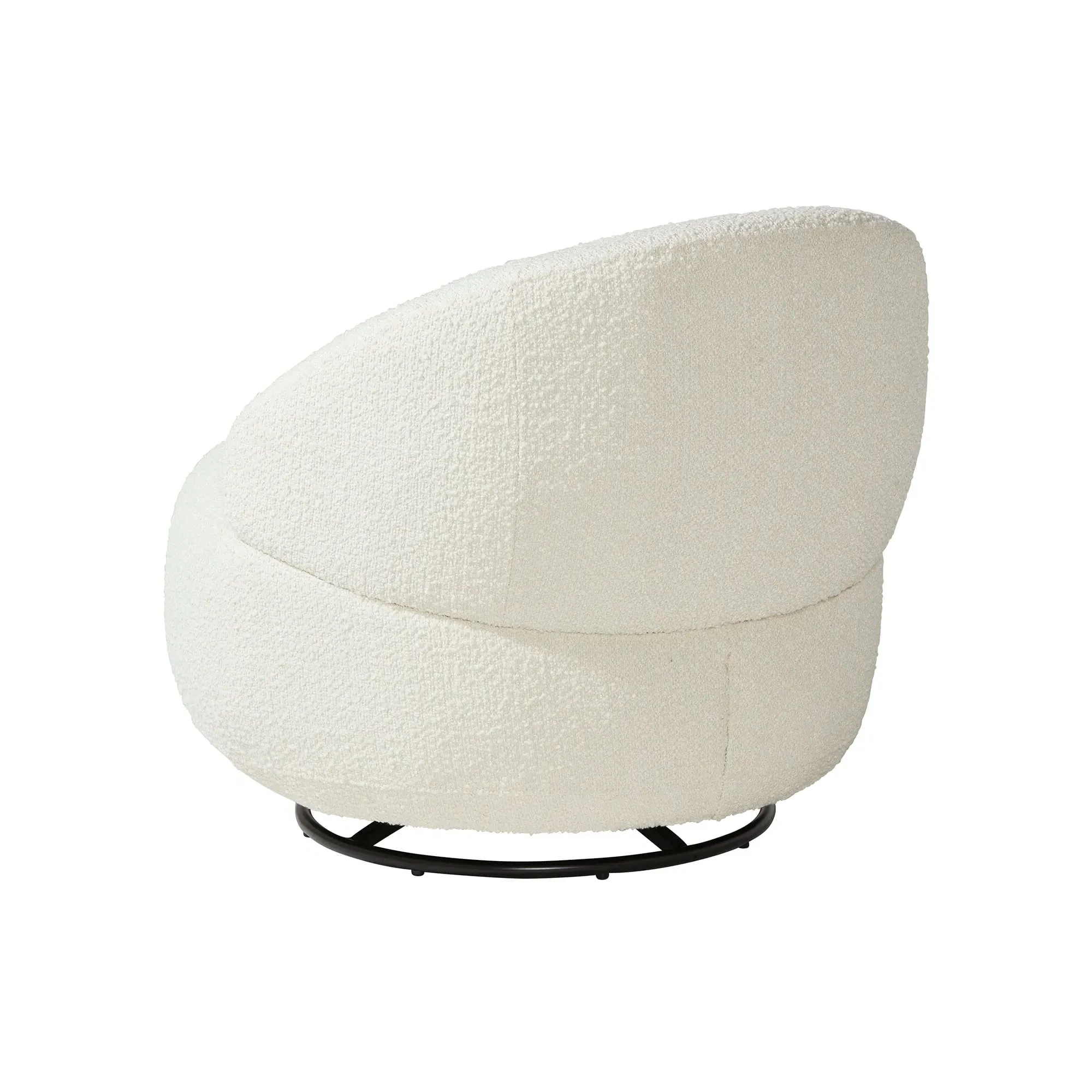 Ursa Swivel Armchair - White Fabric
