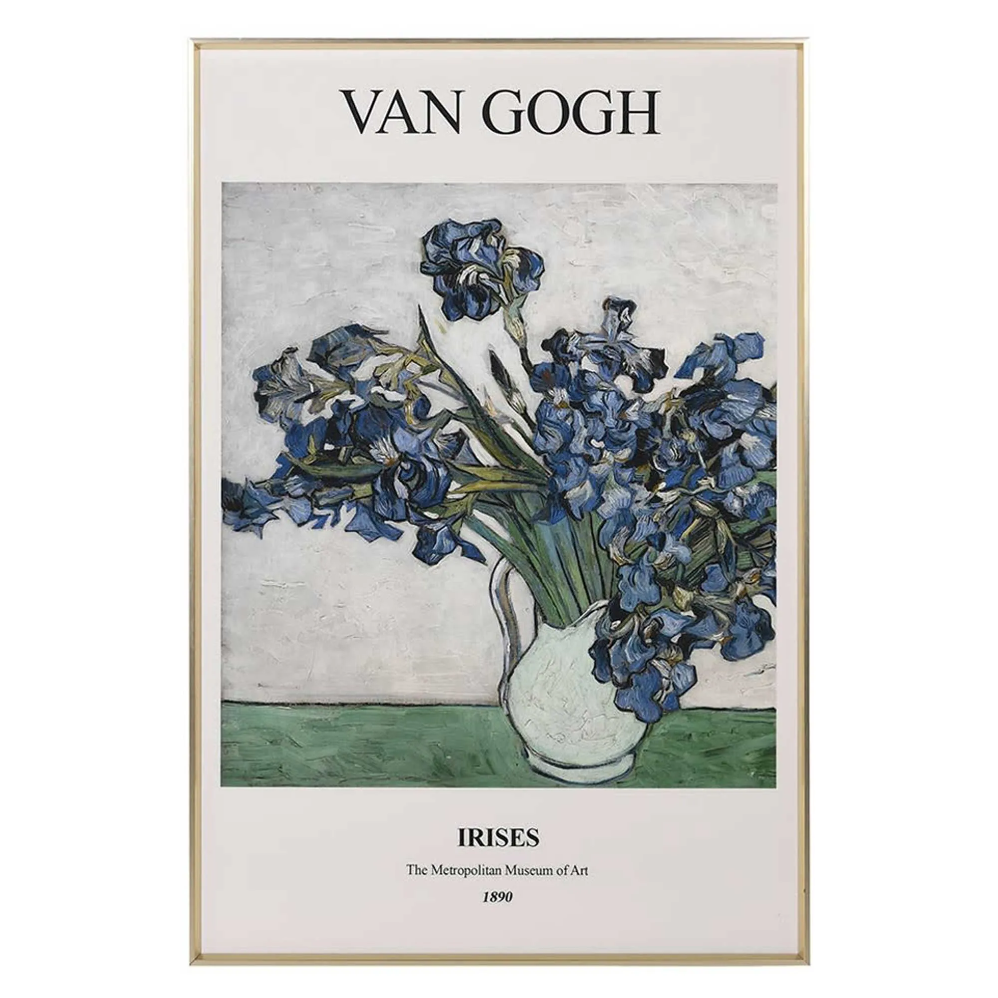 Van Gogh Irises Square Framed Print - Blue, Wood product