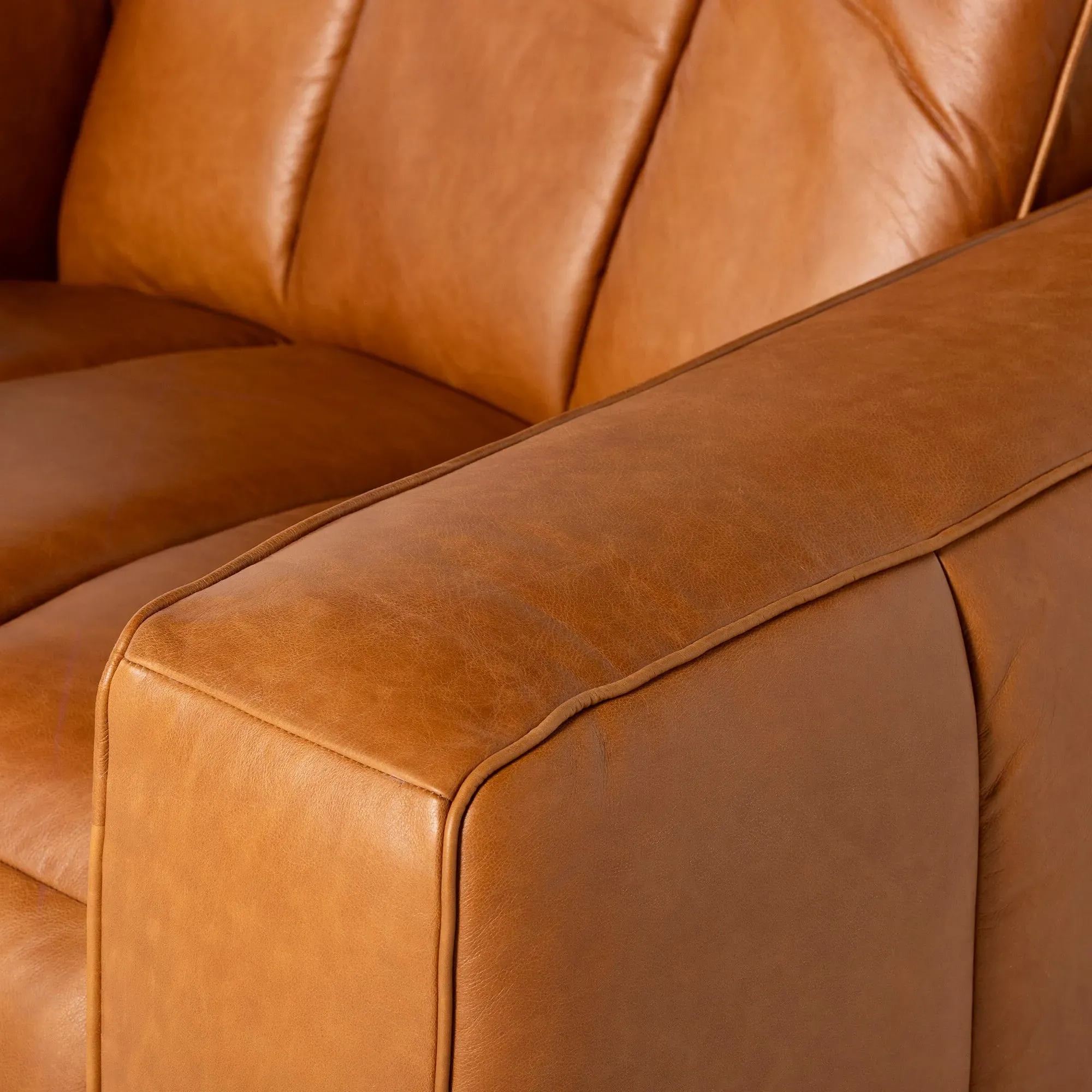 Ventura Reclining Snuggler Chair - Brown, Leather