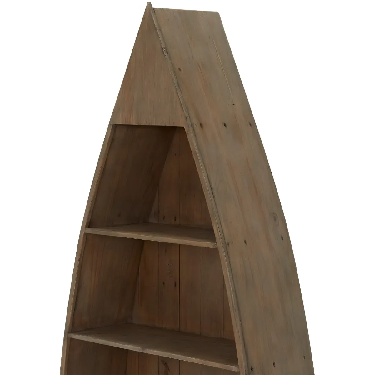 Verberie Boat Bookcase with Drawers - Brown, Reclaimed Wood