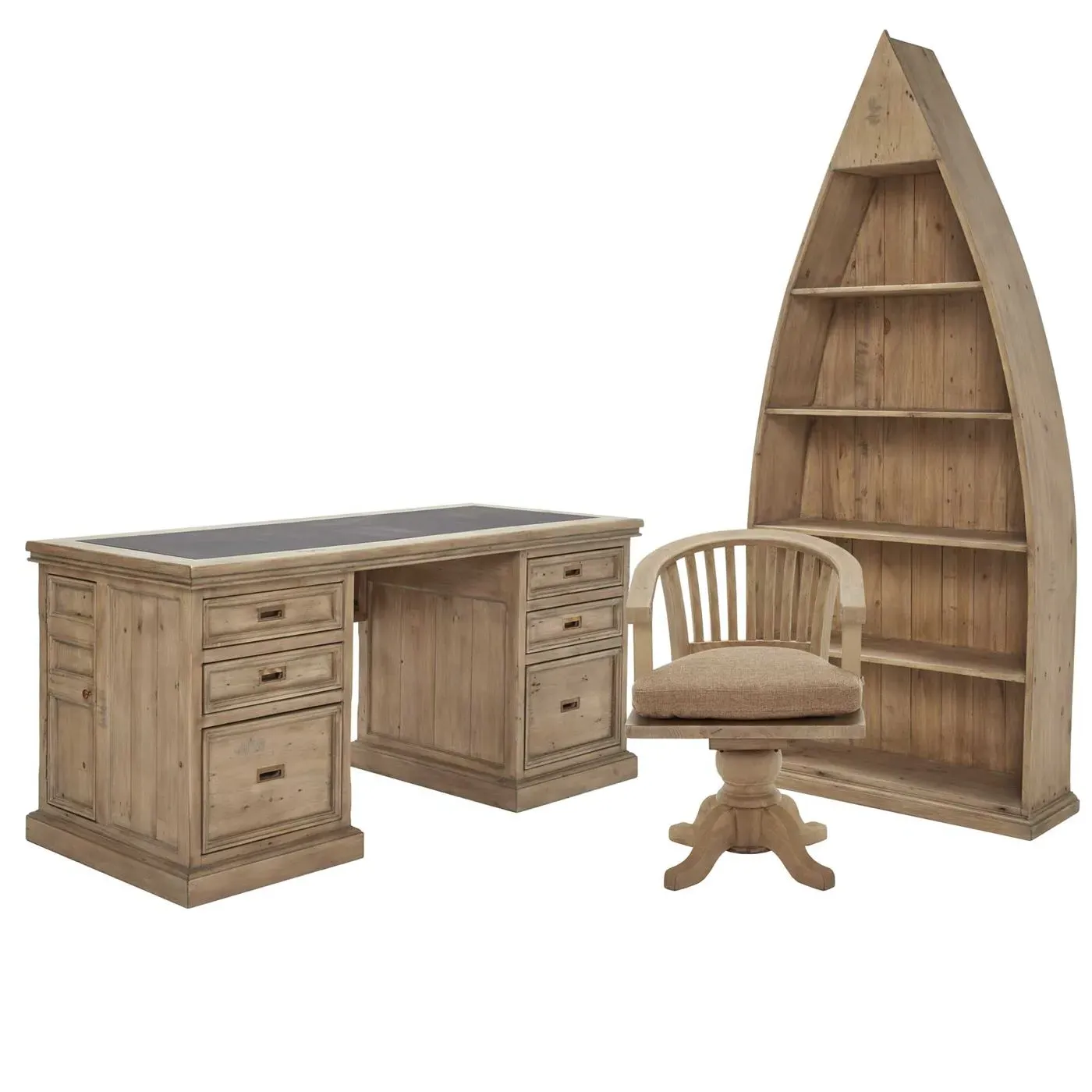 Verberie Reclaimed Wood Office Set - Brown image