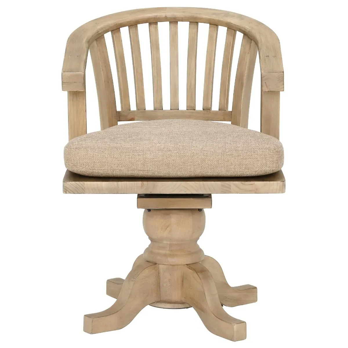 Verberie Swivel Office Chair with Seat Pad - Brown