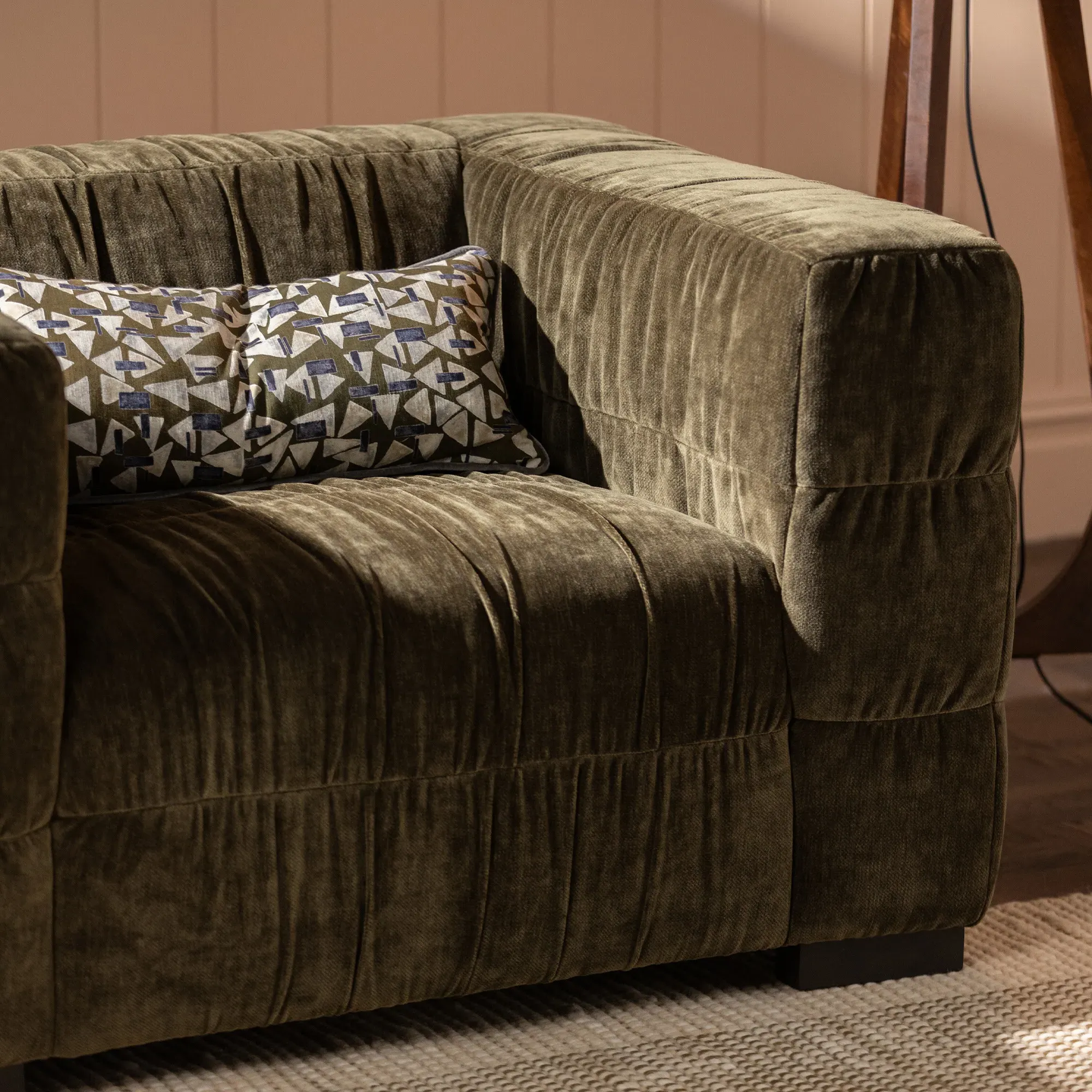 Vercelli 1 Seater Armchair - Green, Fabric