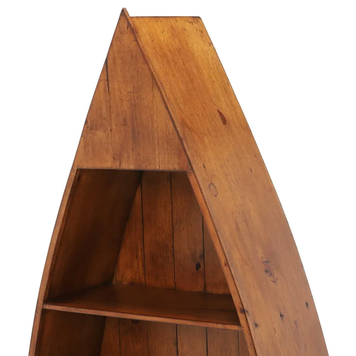 Villiers Boat Bookcase - Brown, Pine Wood