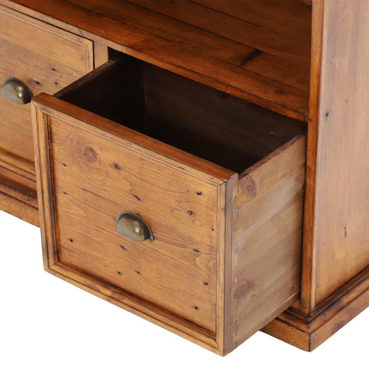 Villiers Boat Bookcase - Brown, Pine Wood