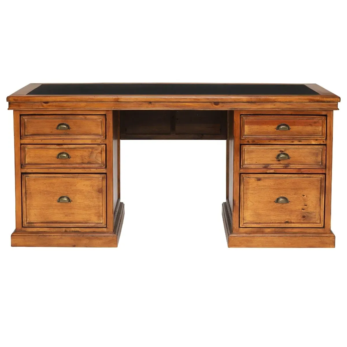 Villiers Large Desk - Brown, Pine Wood