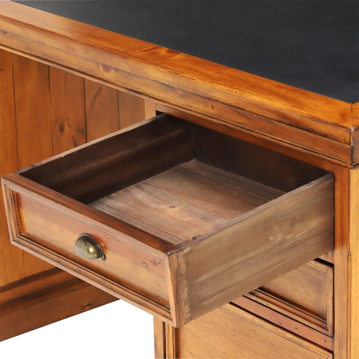 Villiers Large Desk - Brown, Pine Wood