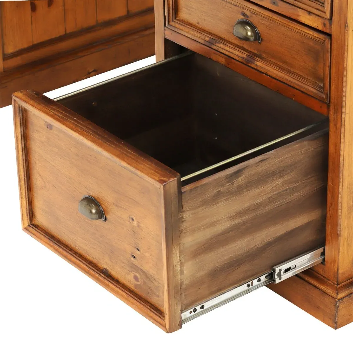 Villiers Large Desk - Brown, Pine Wood