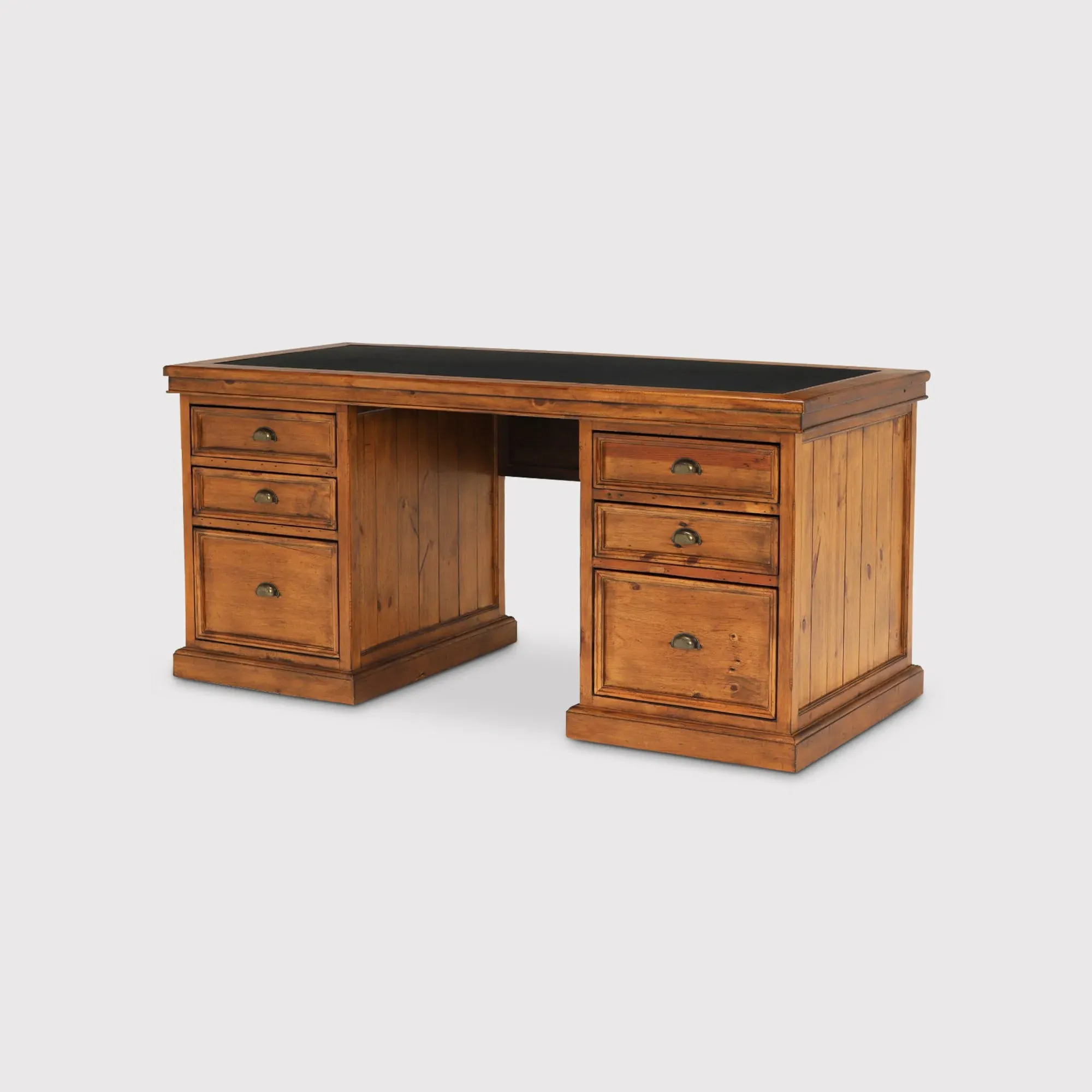 Villiers Large Desk - Brown, Pine Wood