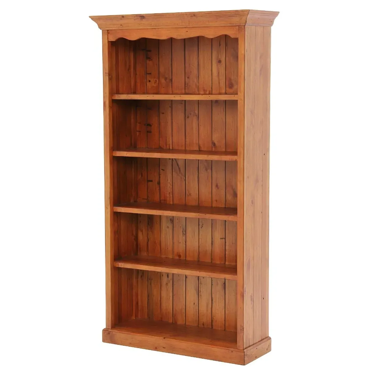 Villiers Medium 5 Shelf Bookcase - Brown, Pine Wood