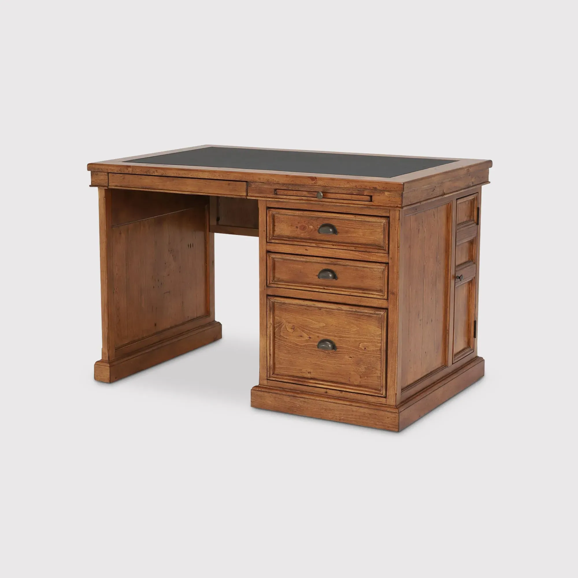 Villiers Single Pedestal Desk - Brown, Pine Wood image