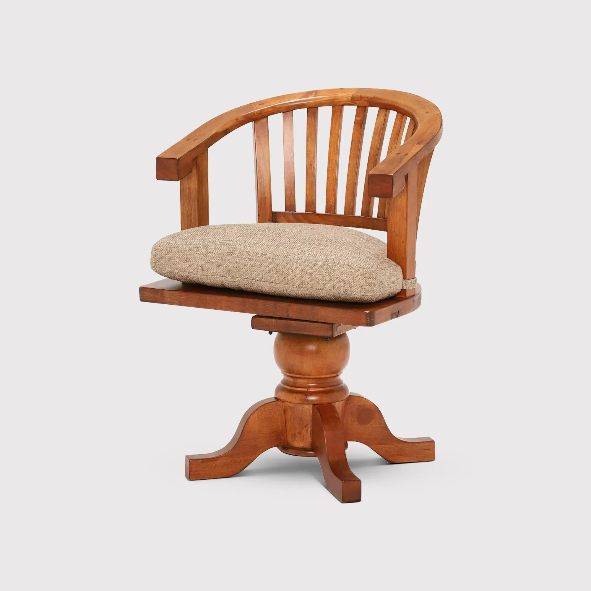 Villiers Swivel Office Chair with Seat Pad - Brown