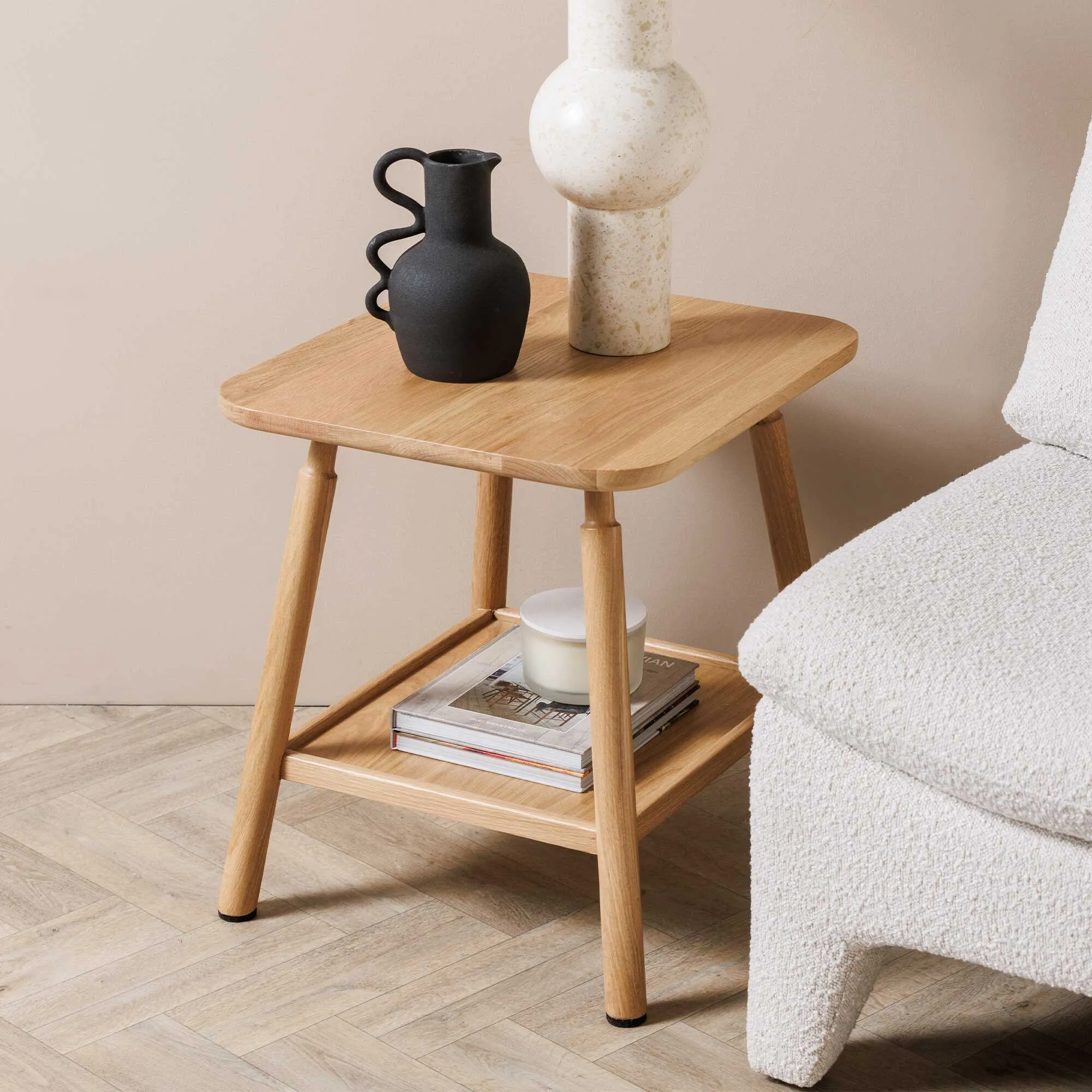 Vinca Side Table - Neutral, Oak