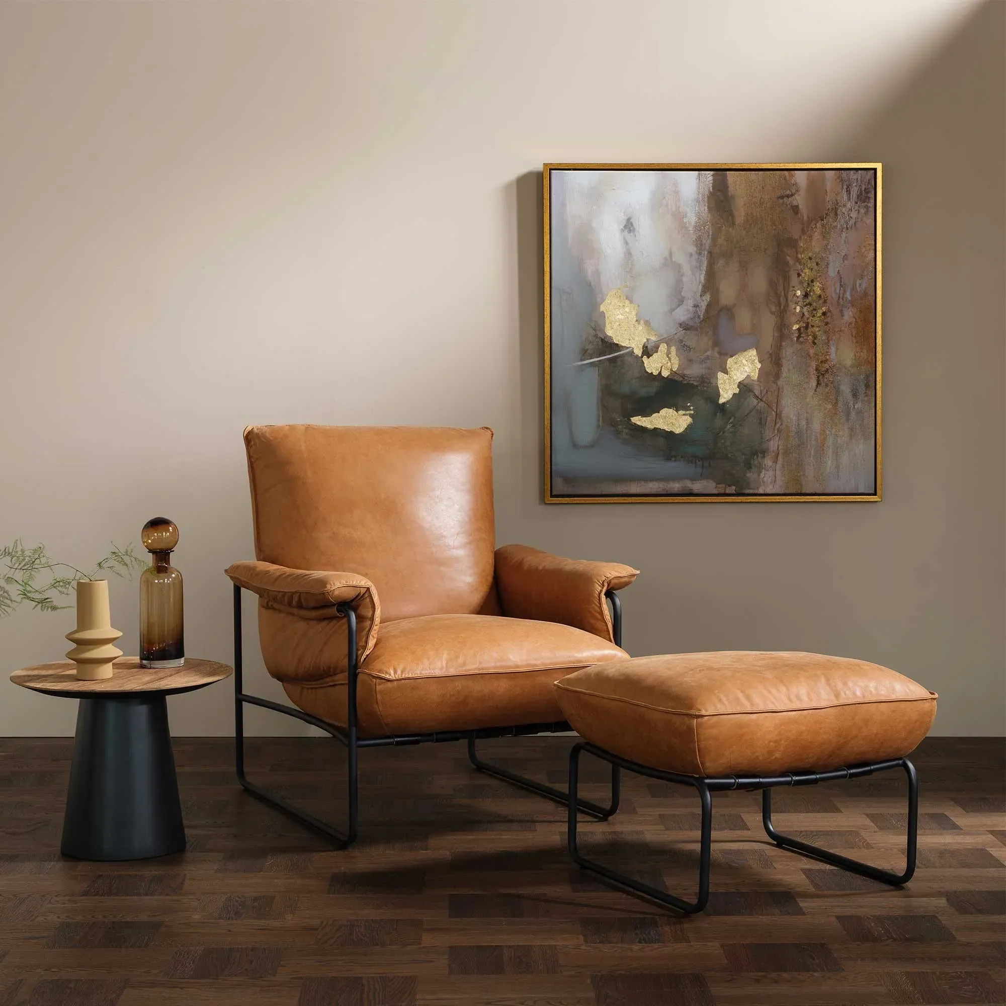 Vinci Stool - Brown, Leather