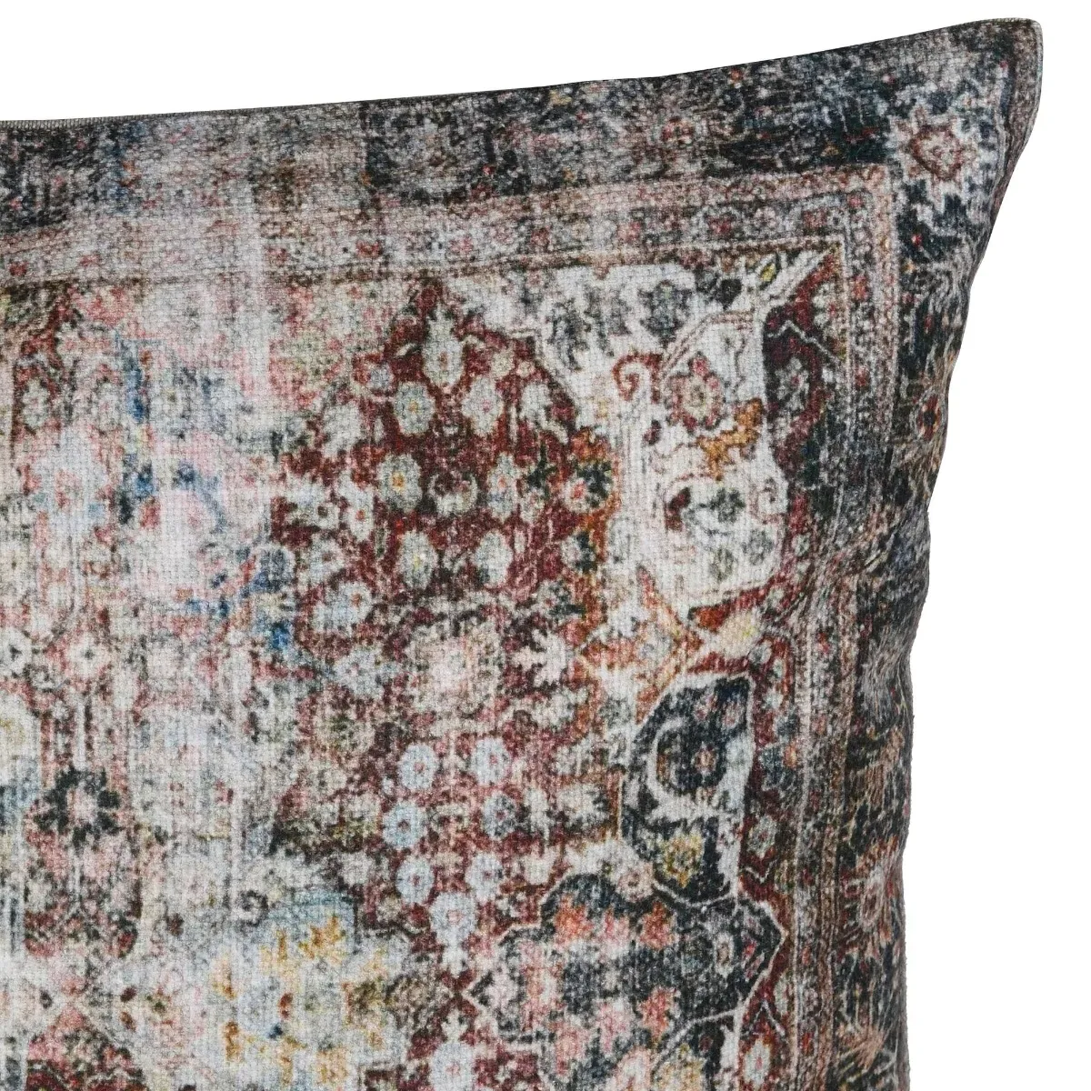 Vintage Pattern Square Cushion - Brown, Fabric