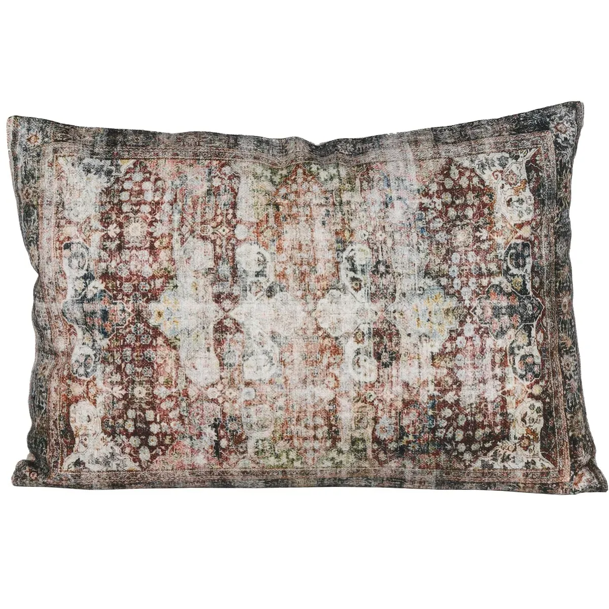 Vintage Pattern Square Cushion - Brown, Fabric image