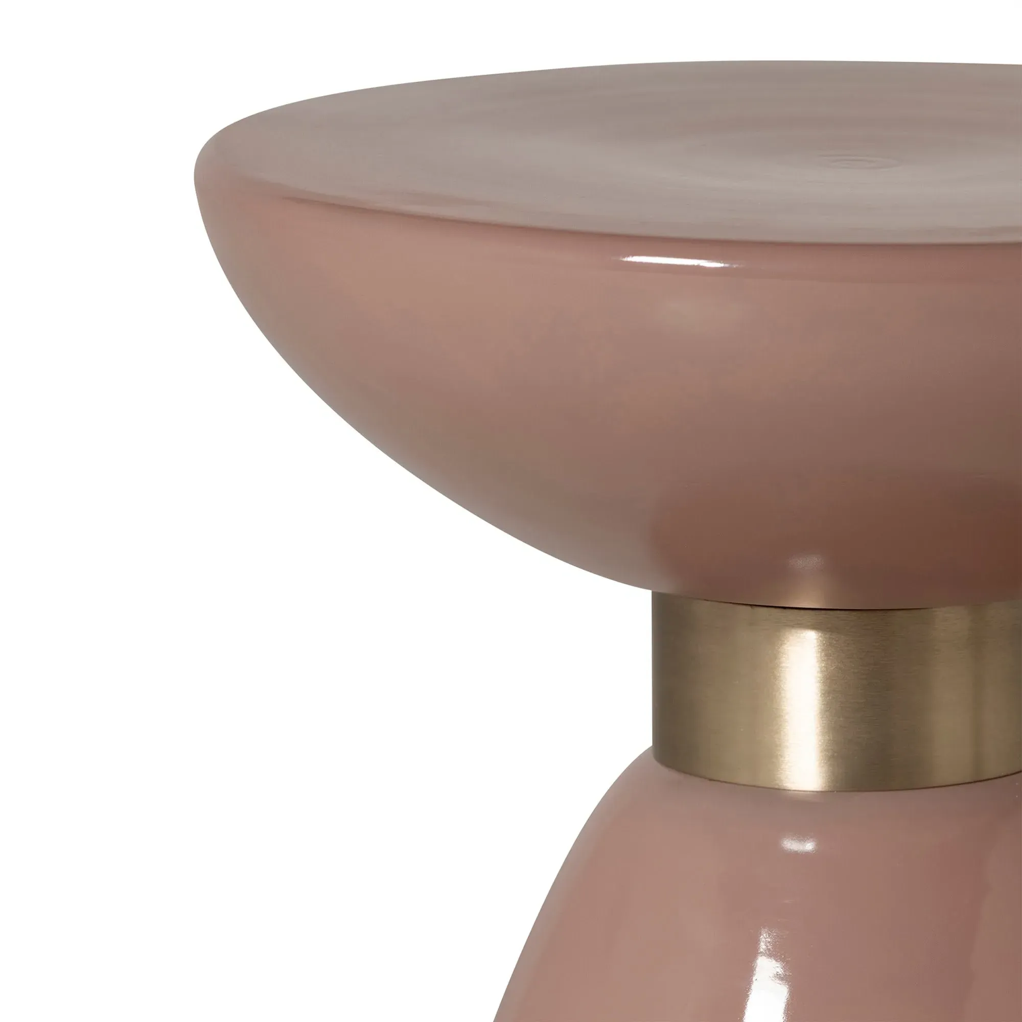 Visconti Round Lamp Table - Pink, Glass