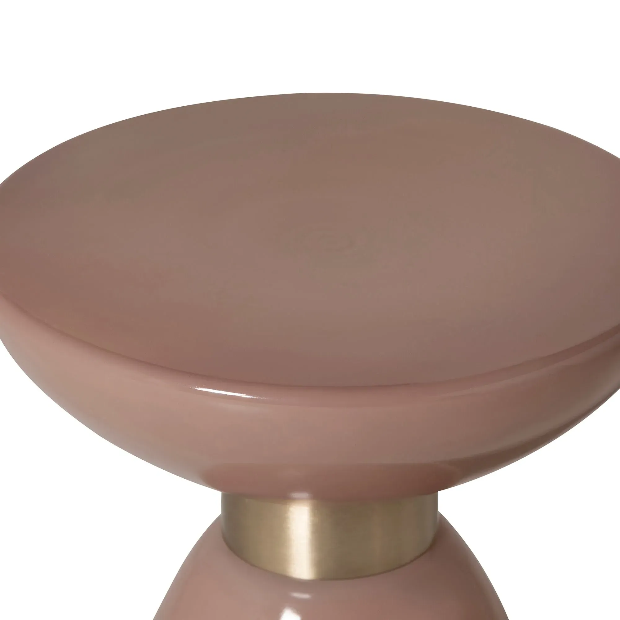 Visconti Round Lamp Table - Pink, Glass