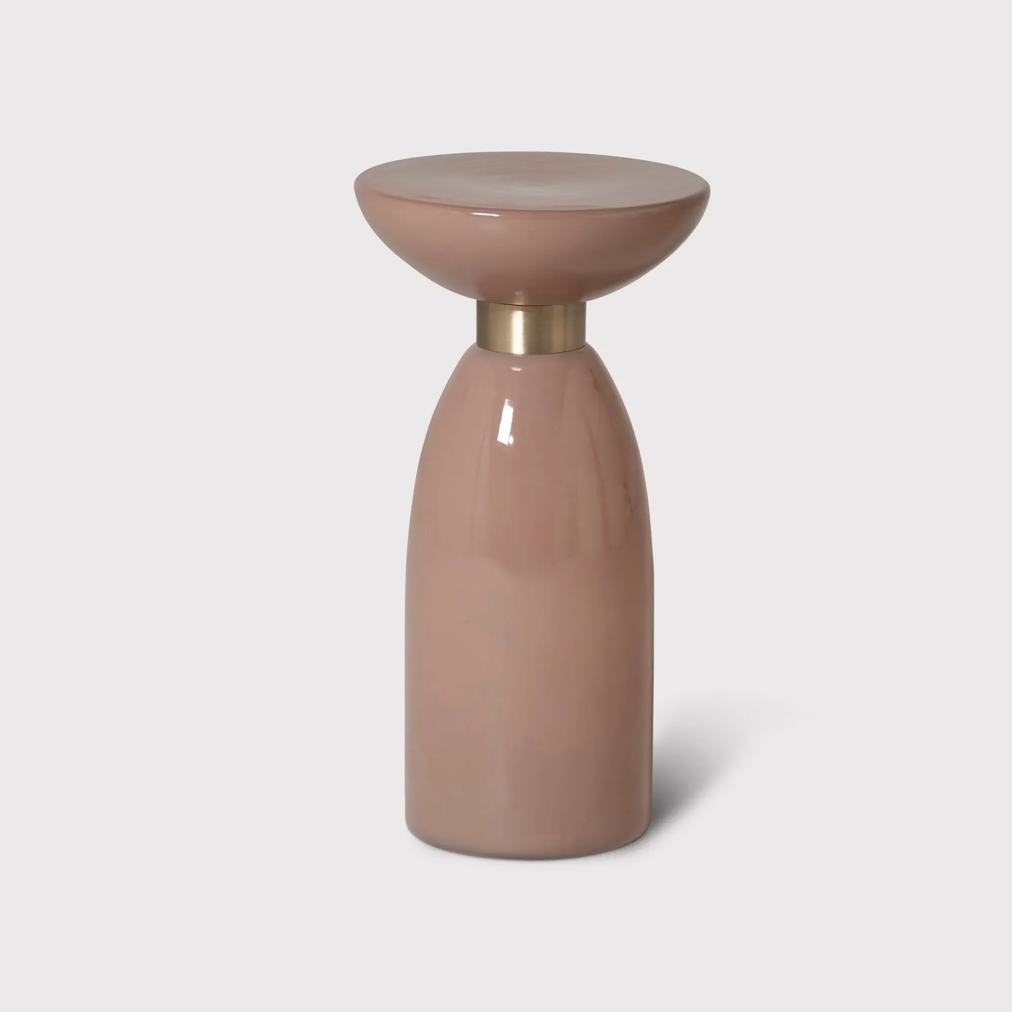 Visconti Round Lamp Table - Pink, Glass