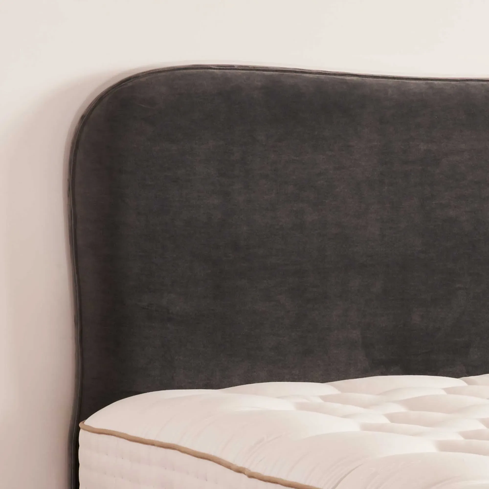 Vispring Lennox King Size Headboard - Grey, Velvet