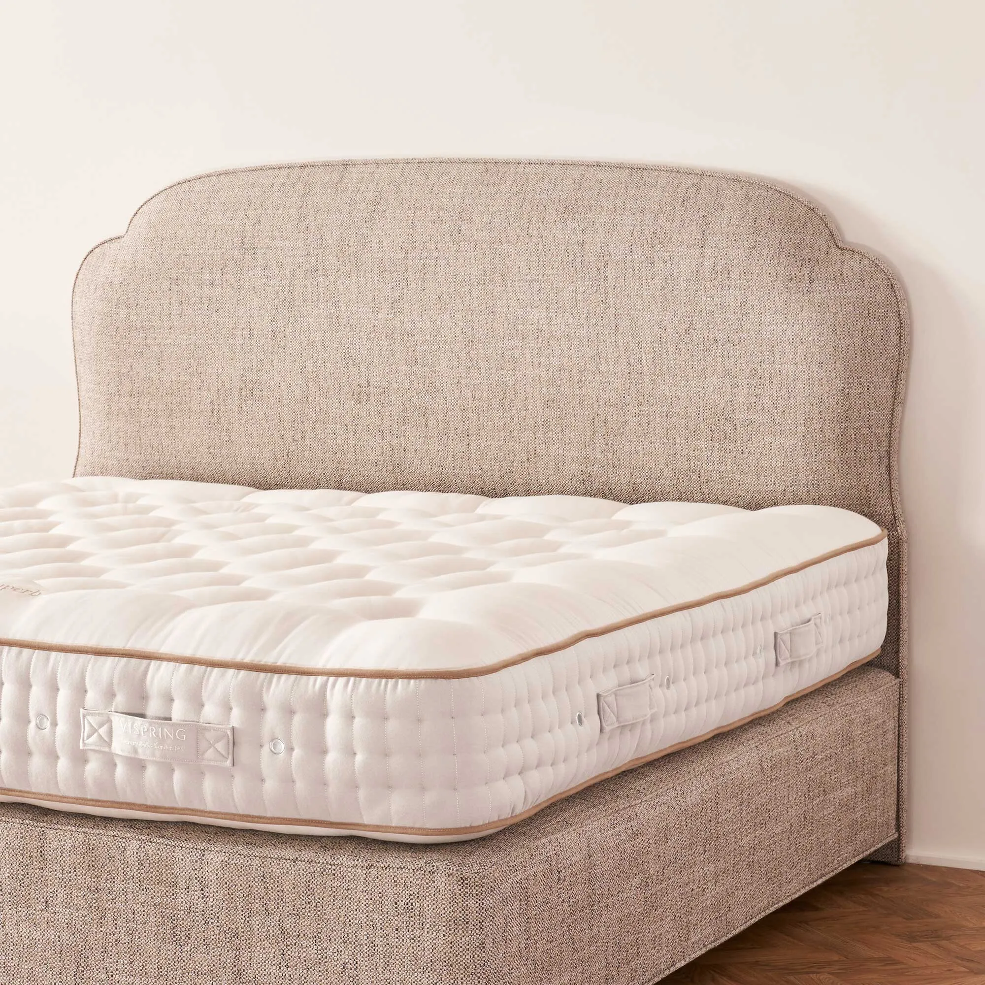 Vispring Moncorvo Super King Headboard - Grey, Boucle