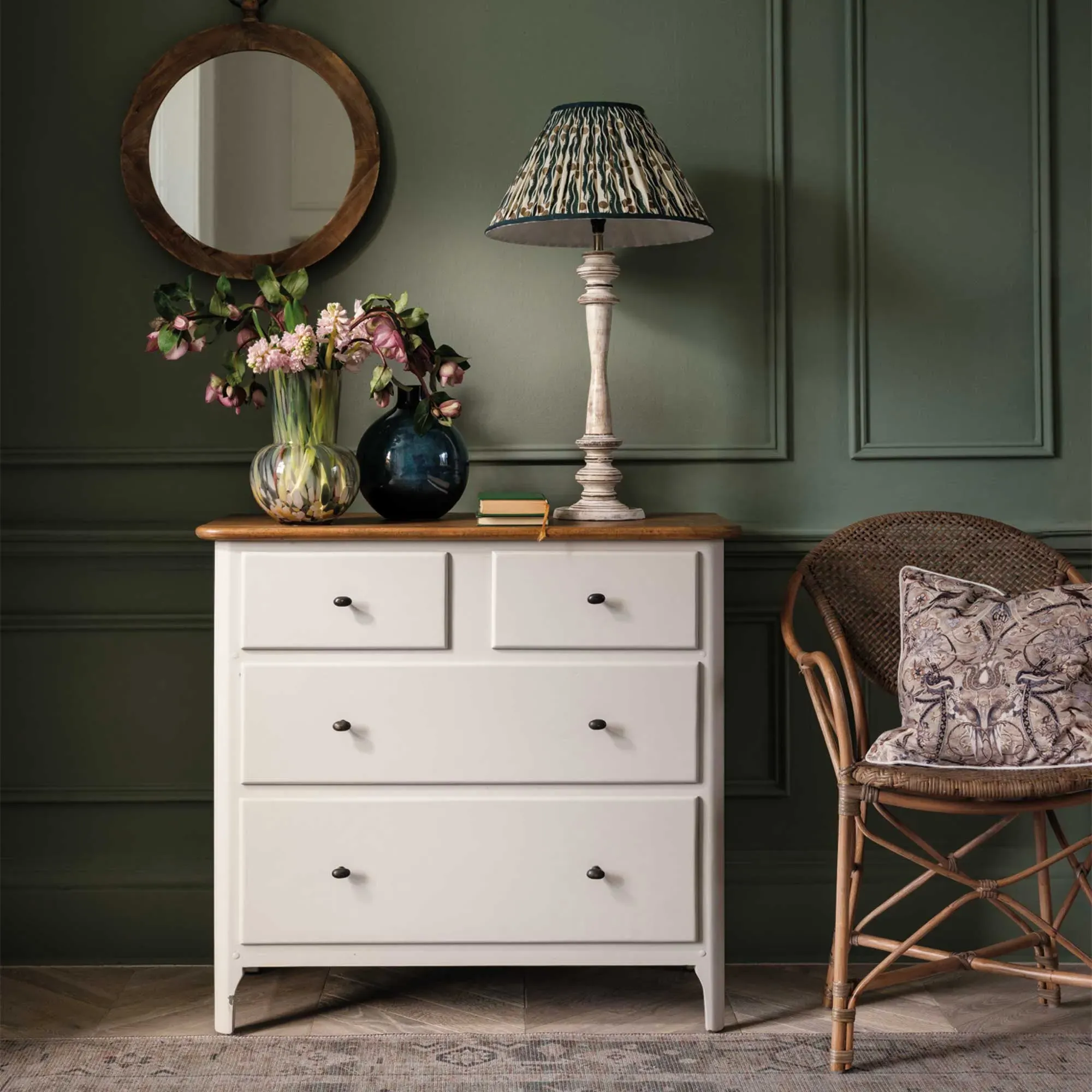 Wash Wood Lamp - White