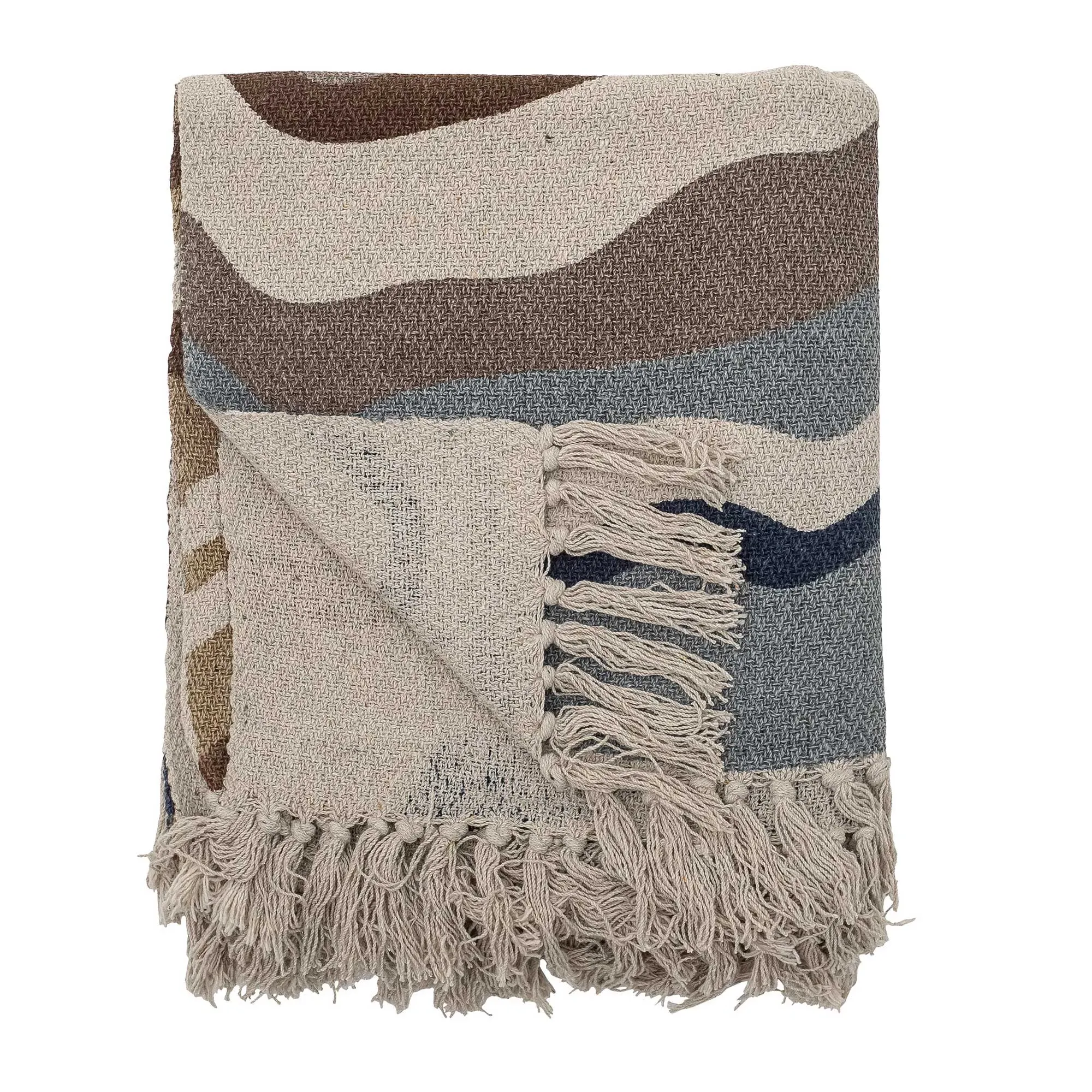 Wave Throw Blanket - Navy, Cotton Blend image