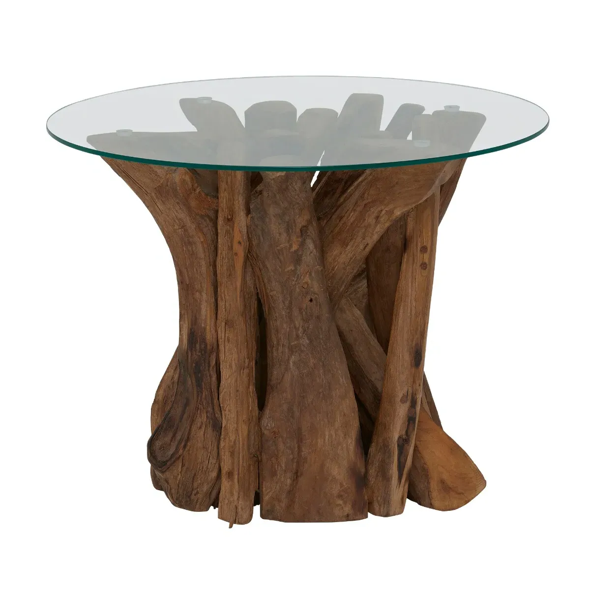 Whinfell Round Lamp Table - Brown, Glass