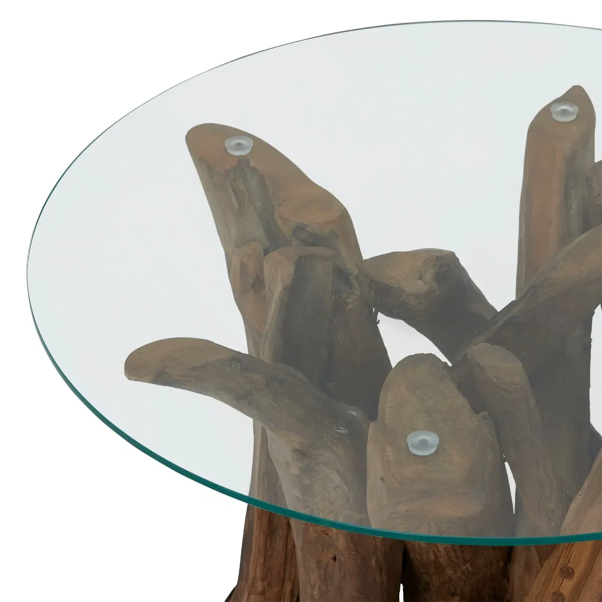 Whinfell Round Lamp Table - Brown, Glass