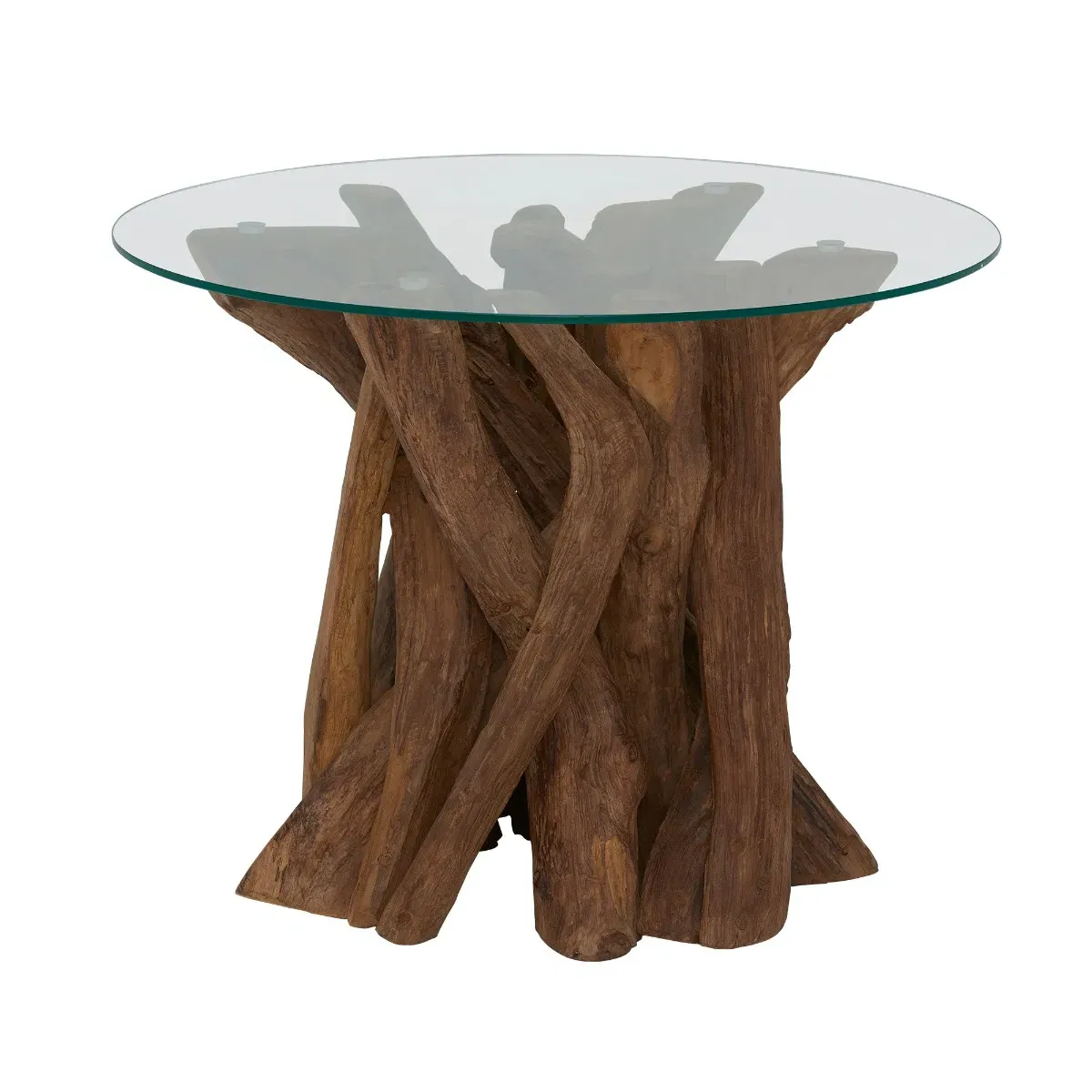 Whinfell Round Lamp Table - Brown, Glass