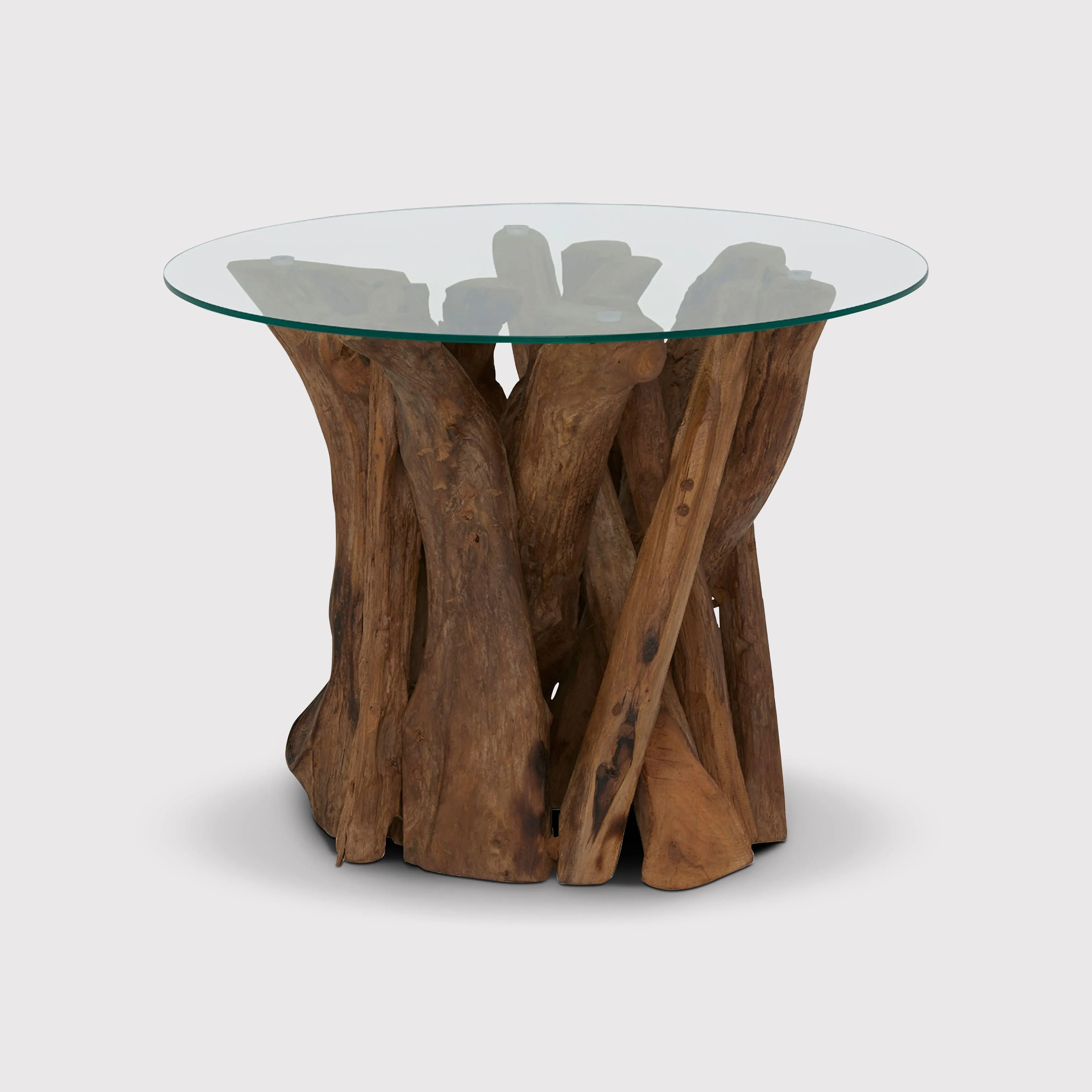 Whinfell Round Lamp Table - Brown, Glass