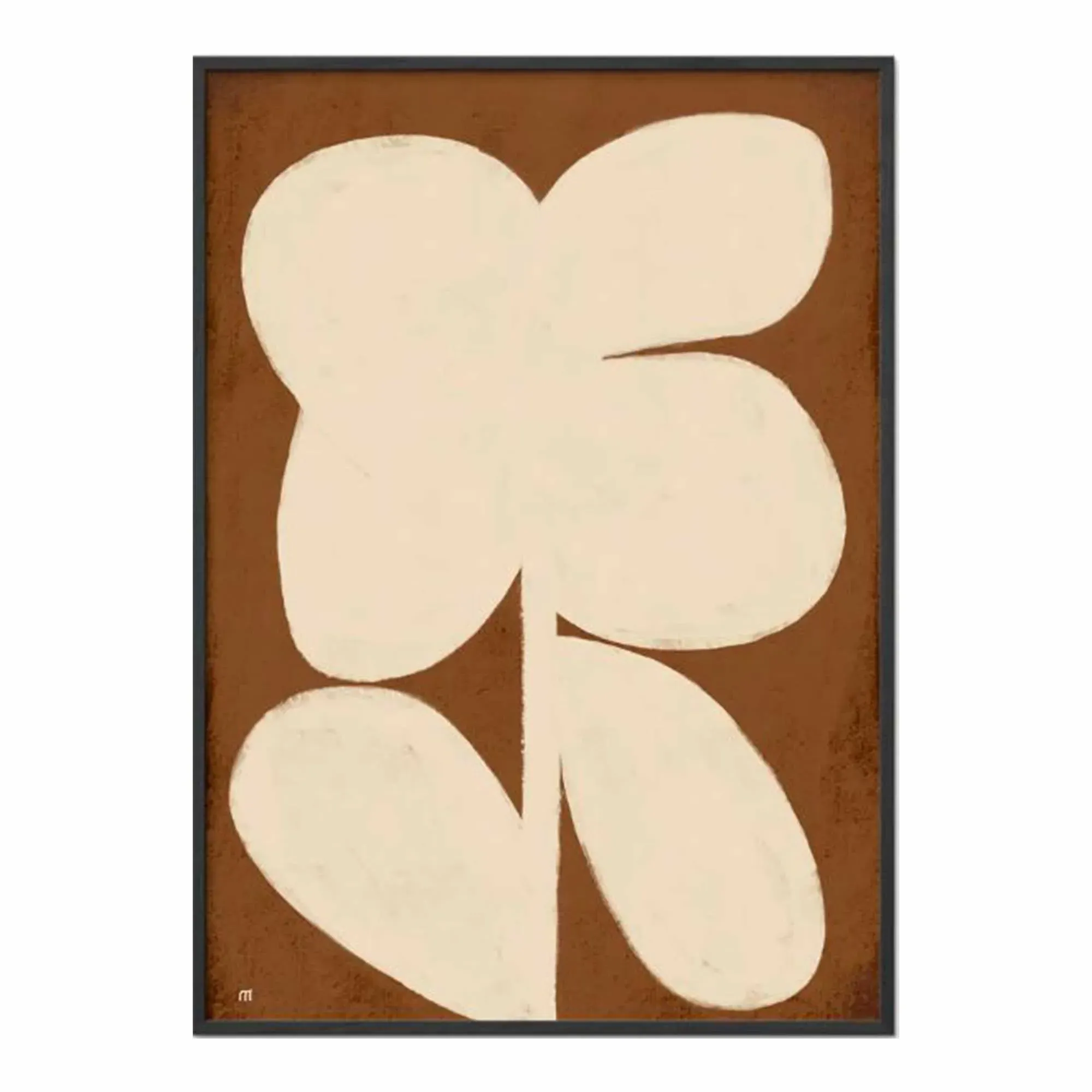 White Flower 2 Square Framed Print - Neutral, Wood product