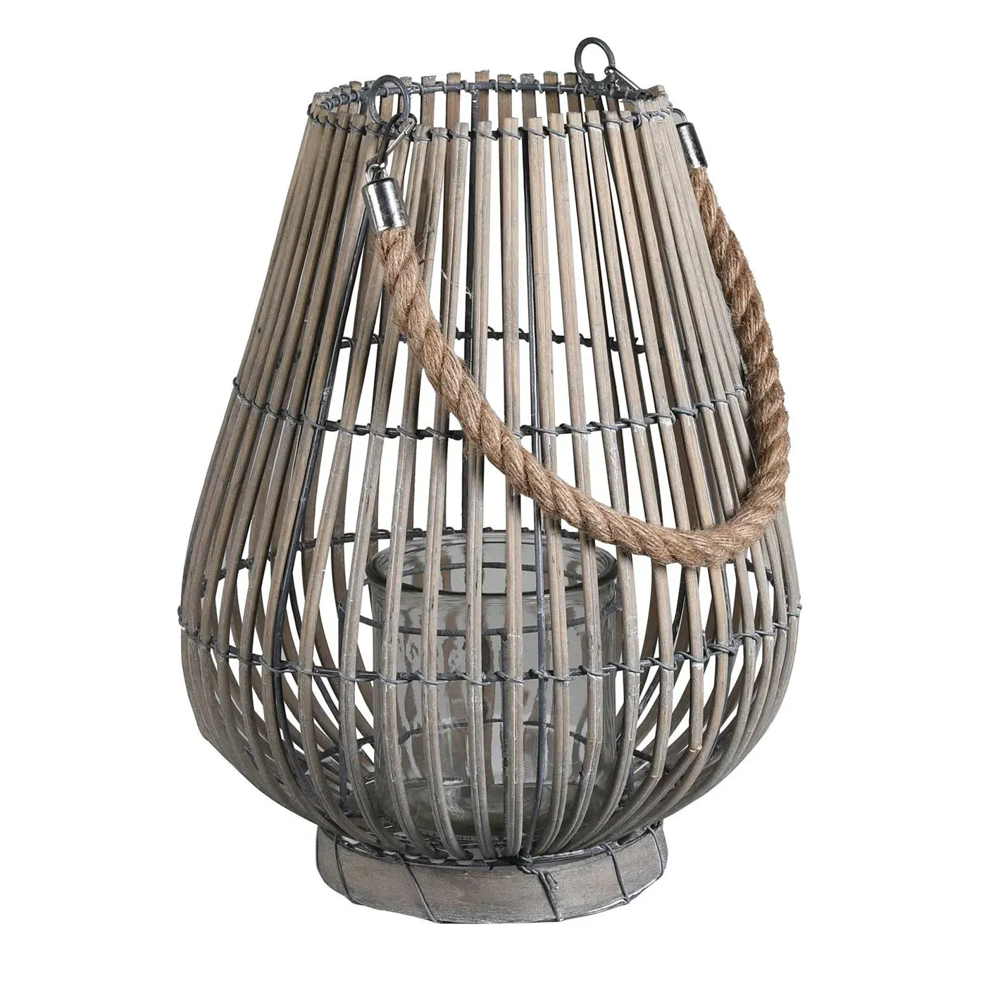 Willow Lantern - Grey, Wood