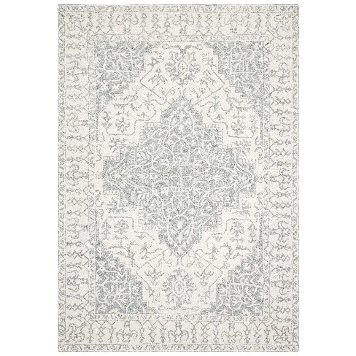 Windsor Square Rug - Silver, Wool