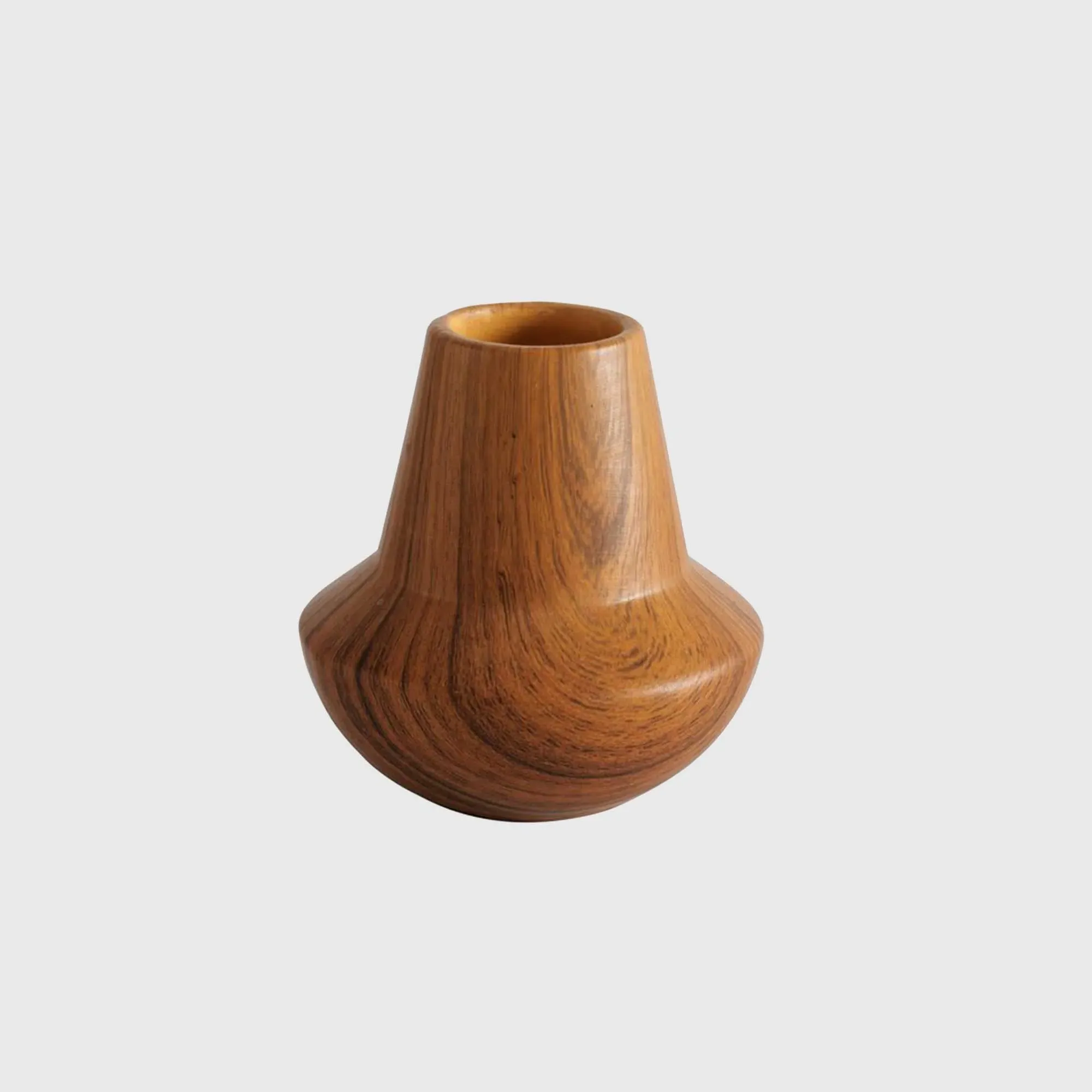 Wood Effect Shaped Vase - Brown, Ceramic image