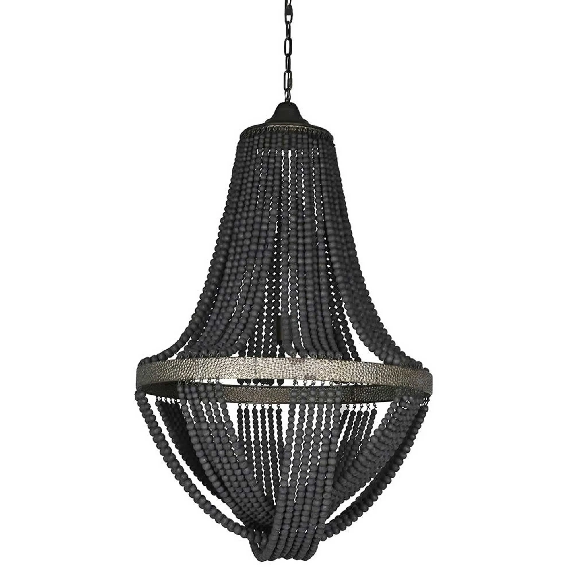 Wooden Bead Chandelier - Black, Plywood image