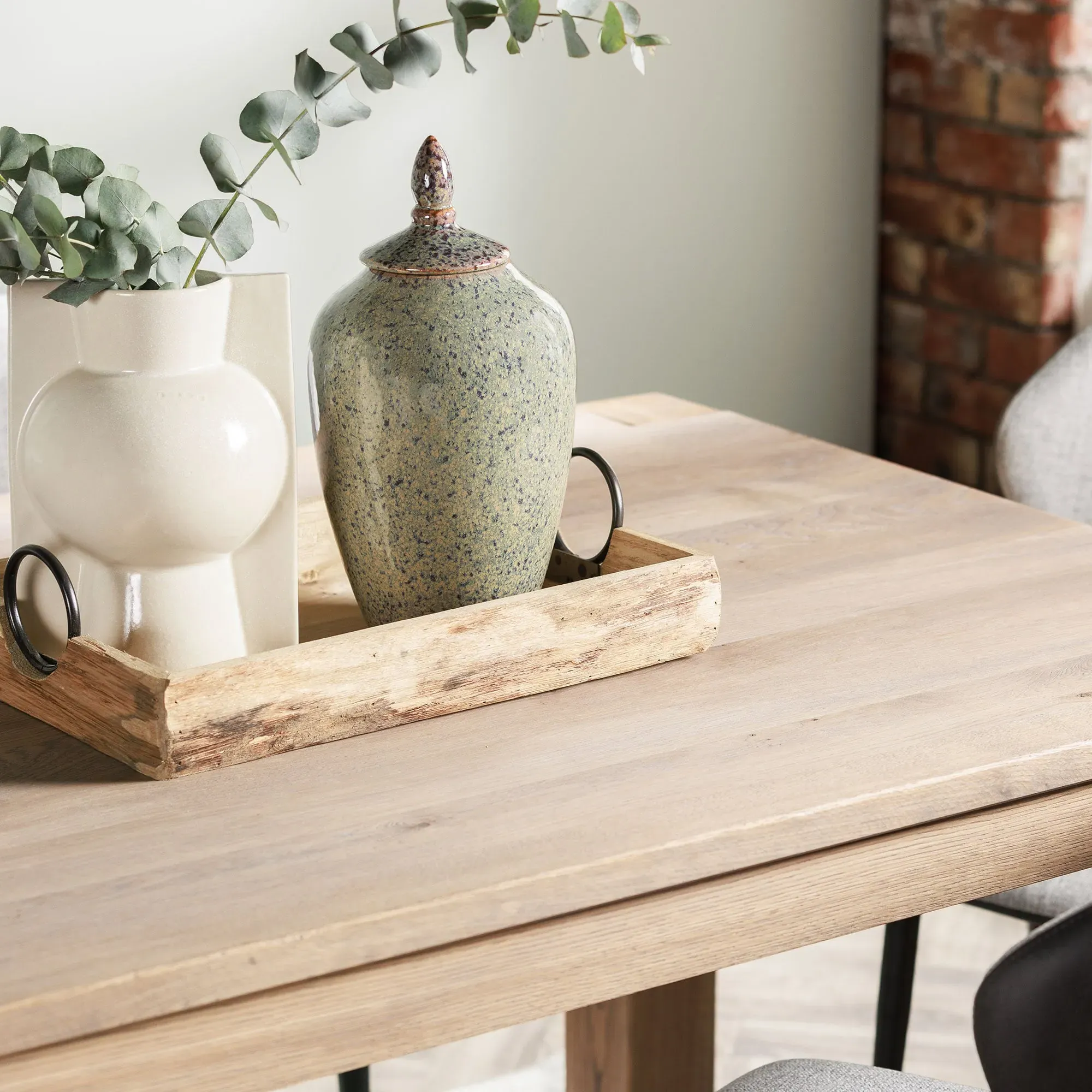 Wooden Tray with Handles - Brown