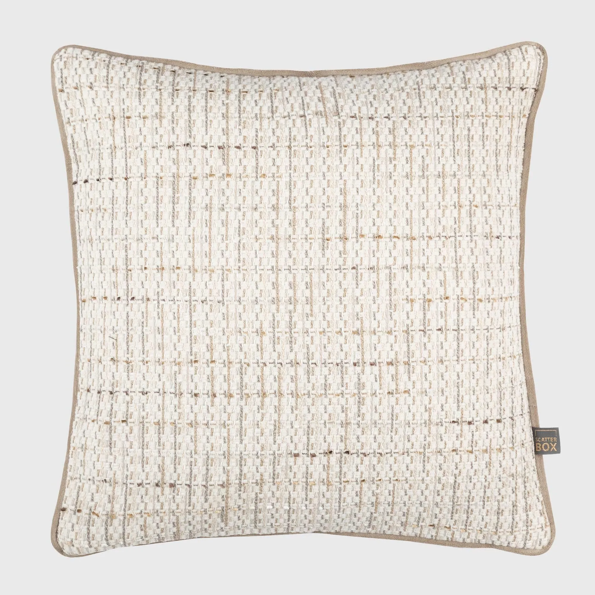 Woven Square Cushion - Neutral, Polyester