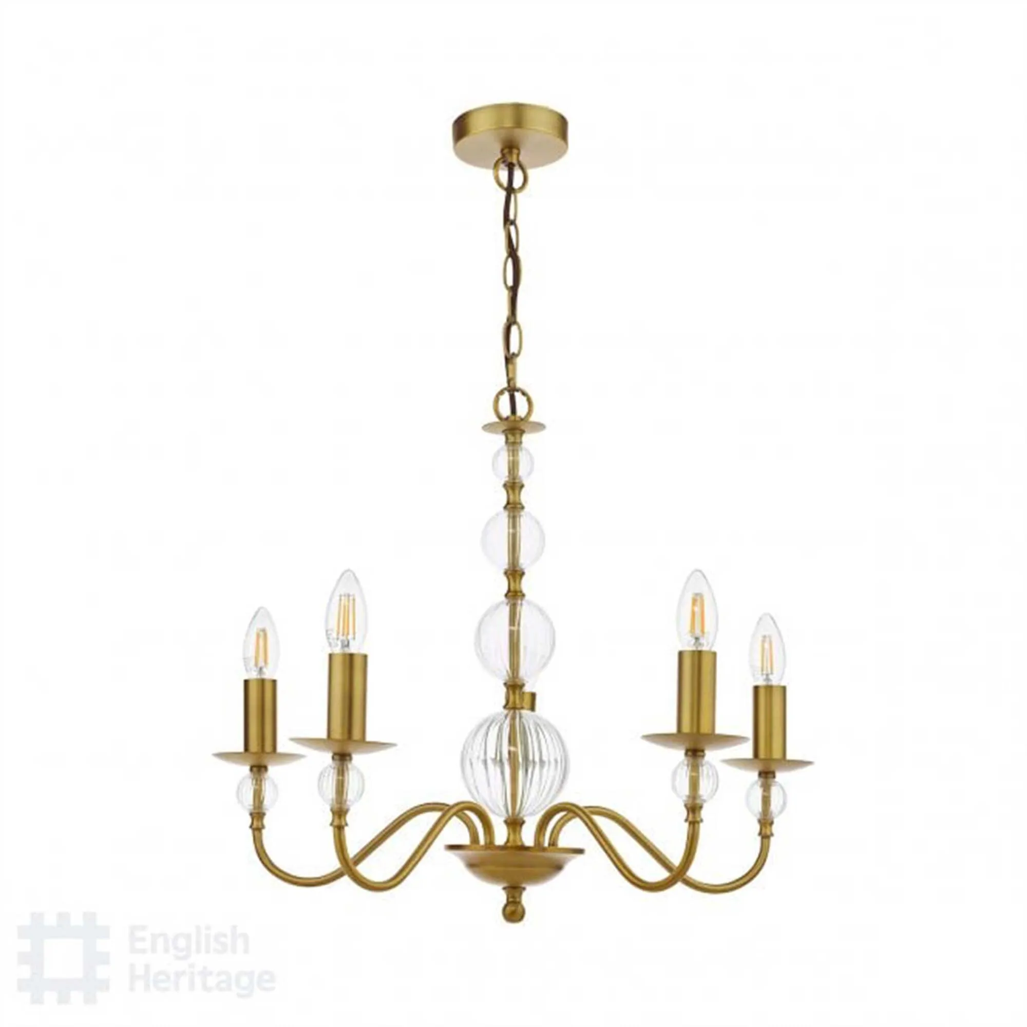 Wrest Park 5 Light Pendant - Gold, Metal