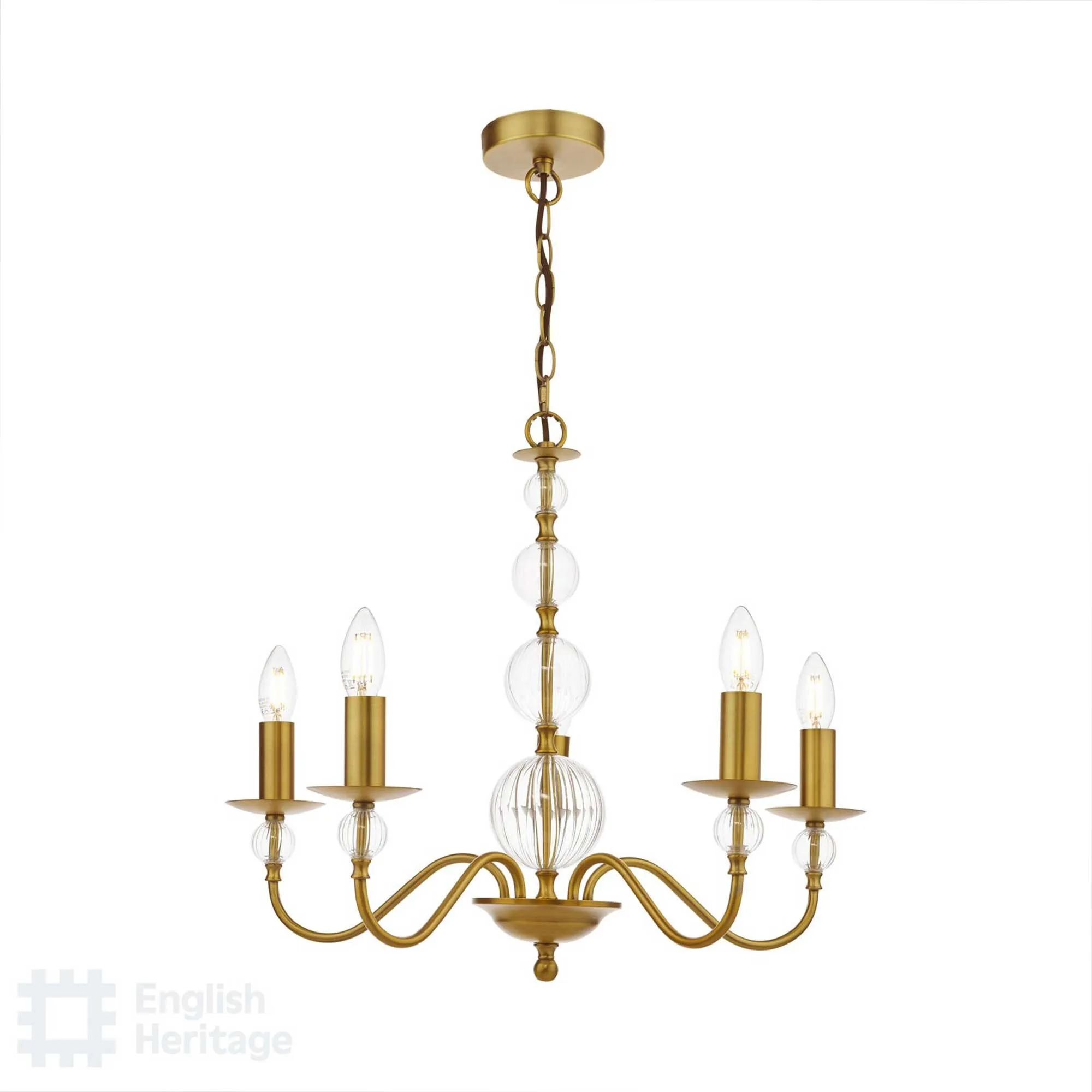 Wrest Park 5 Light Pendant - Gold, Metal image
