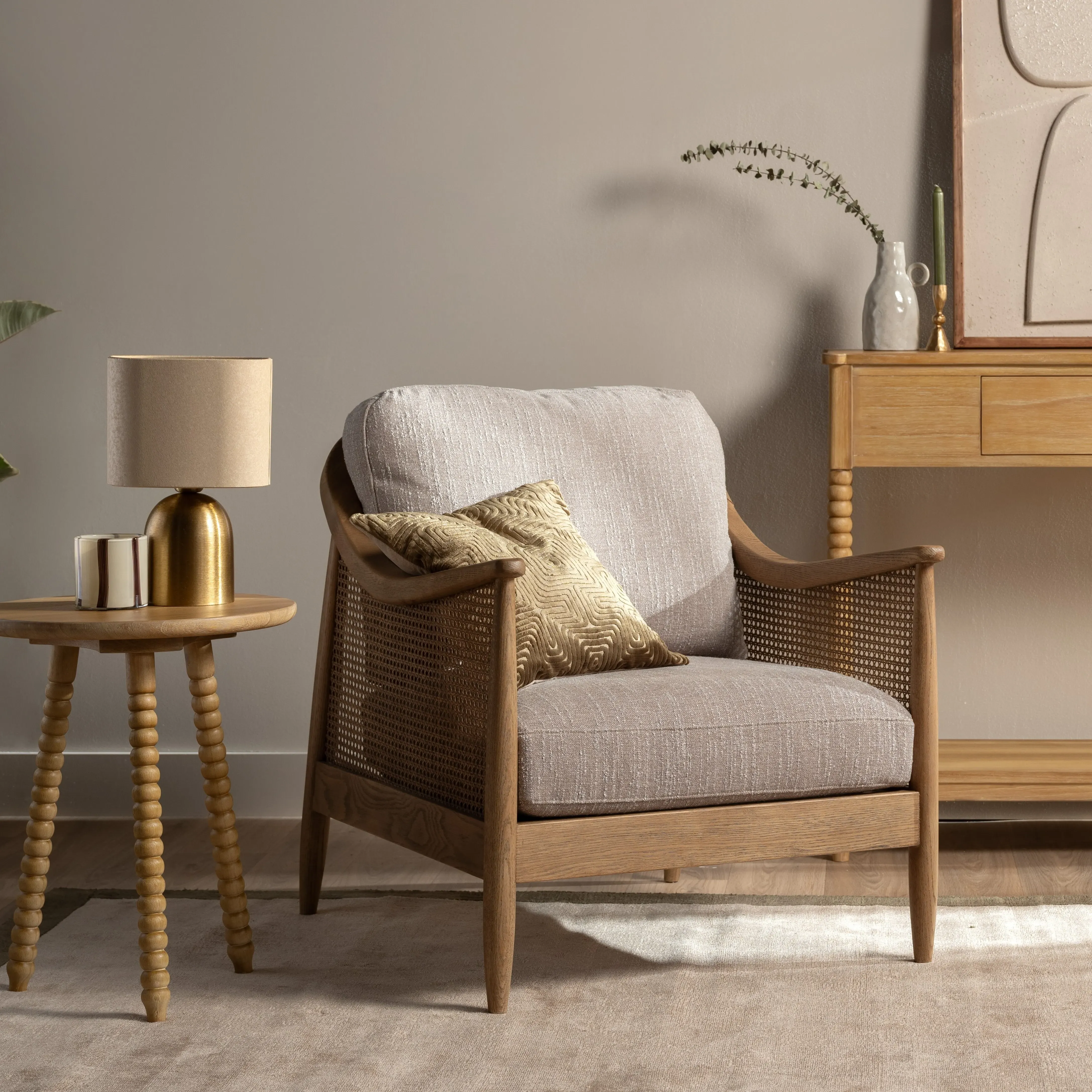 Yardley Armchair - Green, Fabric