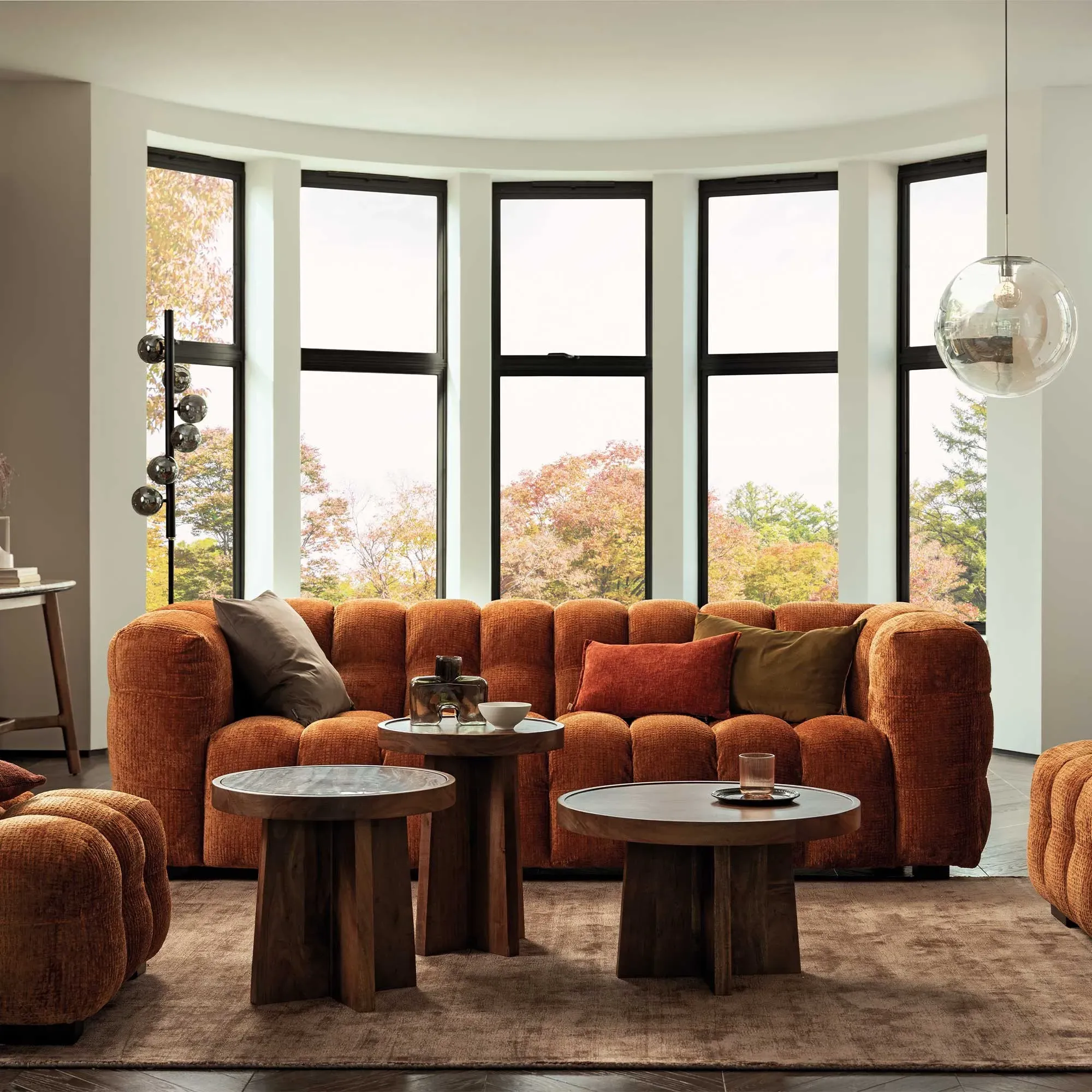 Zambezi Round Nest of Tables - Brown, Acacia Wood